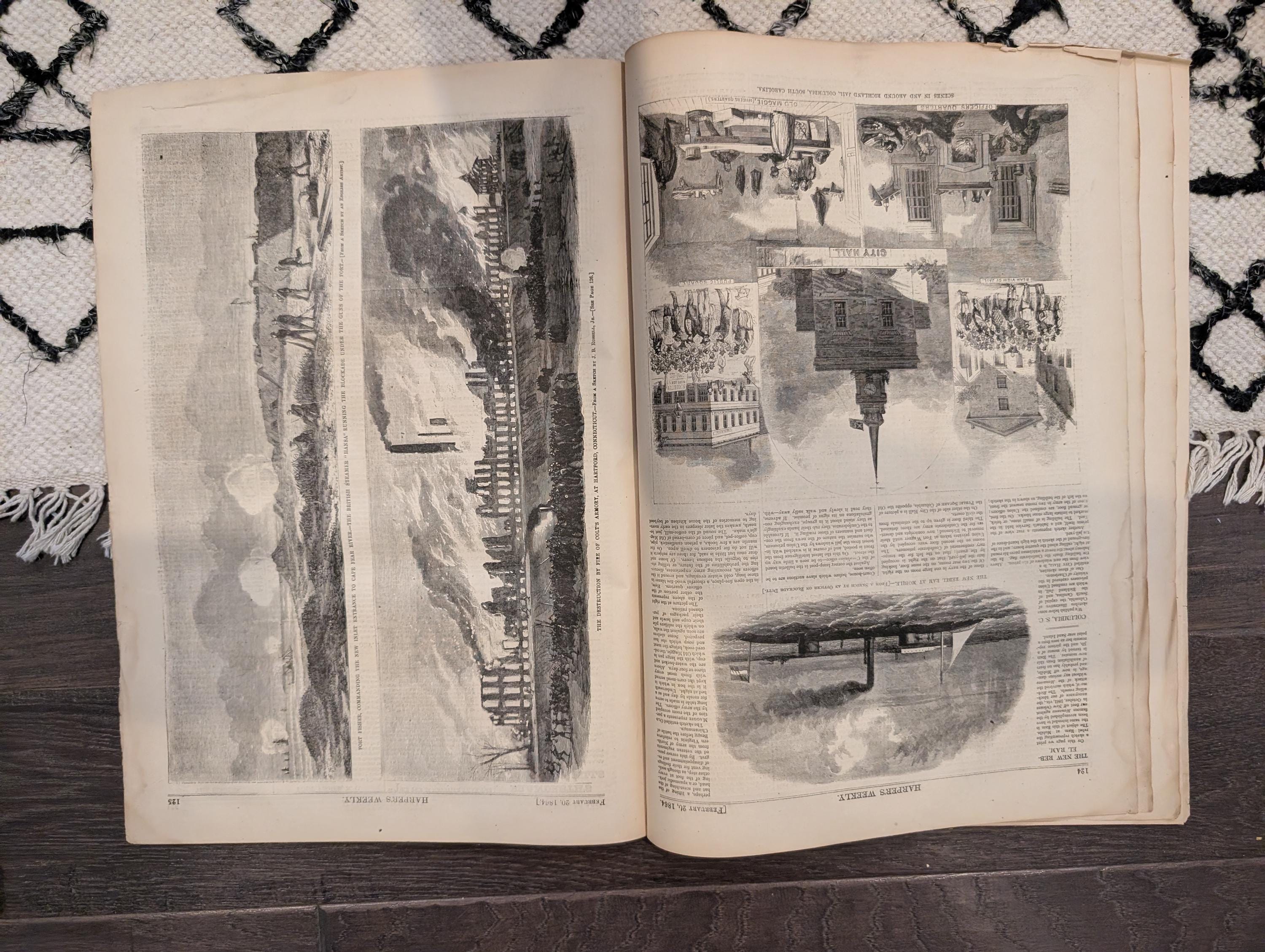Harper's Weekly 1864 St. Valentine's Day Feb 20 Grant Mobile Ram
