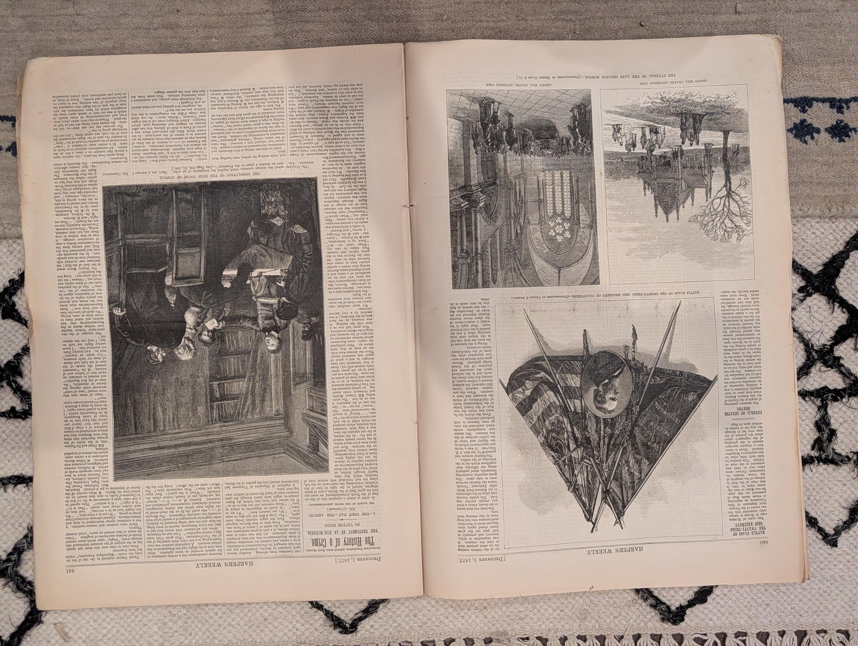 1877 Morton Funeral, Plevna Skirmish Circassians, Nast, Doctors — Dec 1