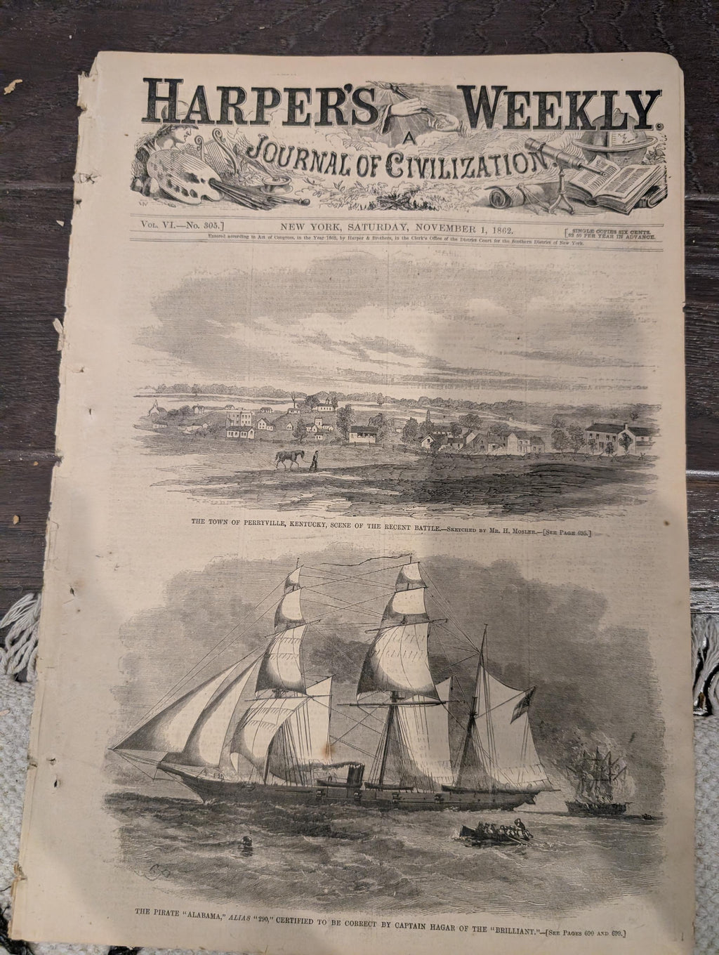 Harper’s Weekly – November 1, 1862 – Battle of Corinth • Battle of Perryville • Pirate “Alabama”