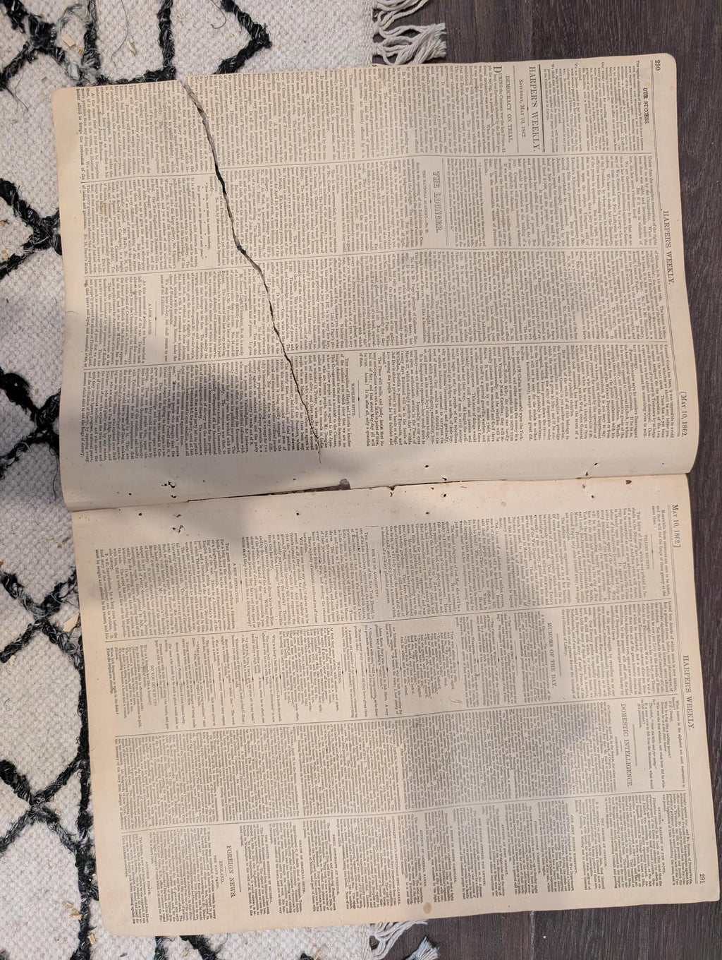 Harper’s Weekly – May 10, 1862 – War on the Mississippi • Capture of New Orleans • Massive Mississippi Map • Yorktown Centerfold