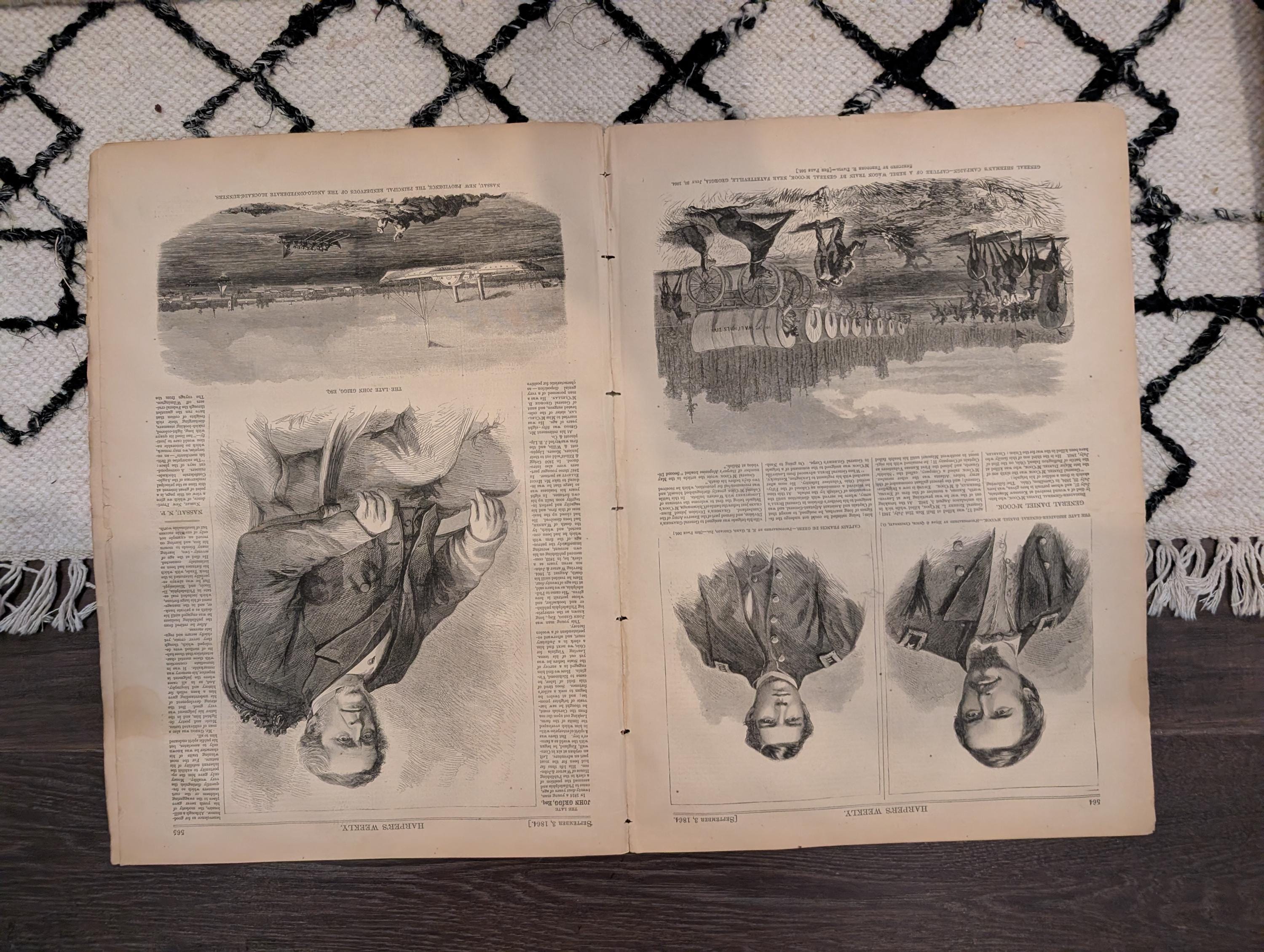 1864 Thomas Nast Compromise With The South Harper's Weekly September 03 Farragut Mobile Bay