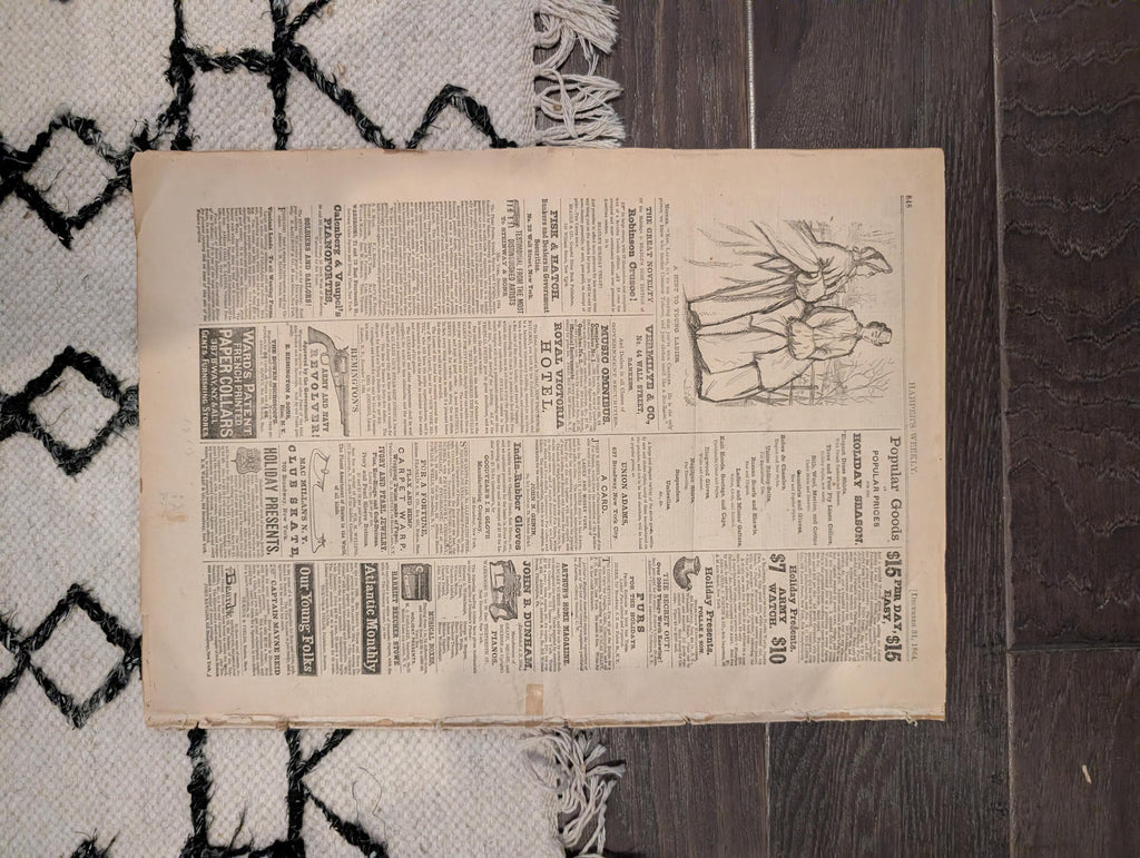 1864 Union Christmas Dinner Harper's Weekly December 31 Abraham Lincoln