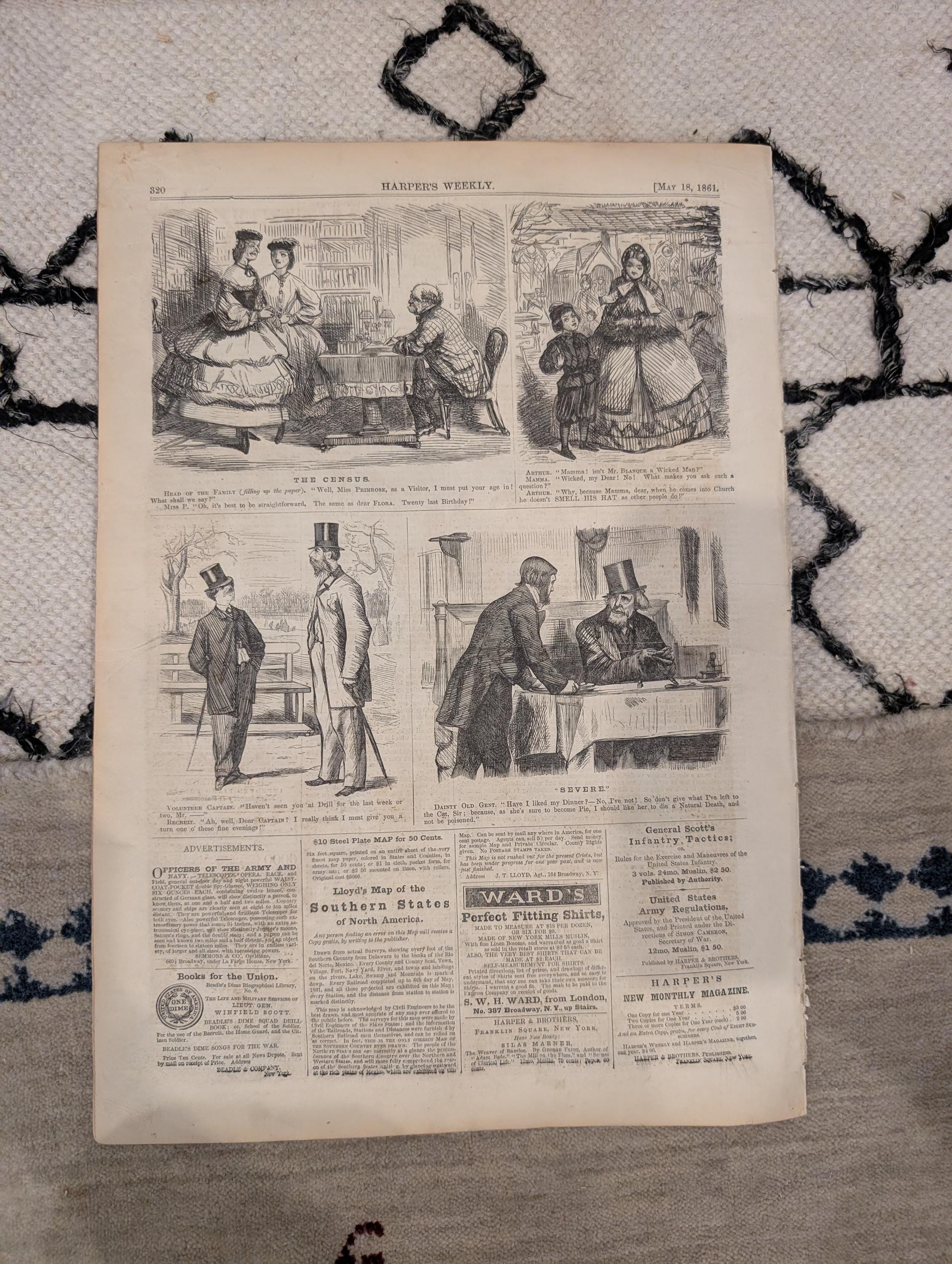 1861 Fire Zouaves Harper's Weekly May 18 Lady Davis Fort Pickens Dickens