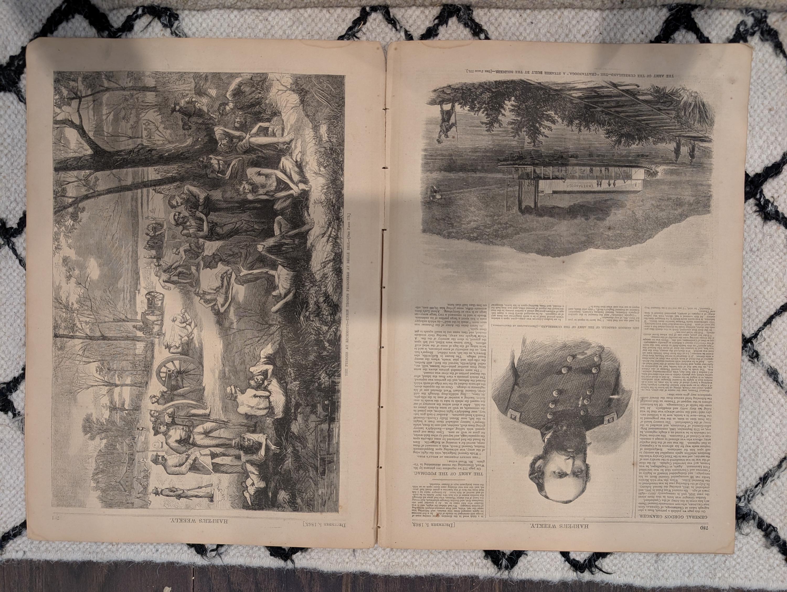 Harper’s Weekly, December 5, 1863 – The President’s Hymn, Thanksgiving Issue, Union Allegory, Civil War Newspaper