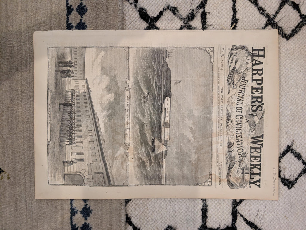 1861 Civil War Florida Harper's Weekly Dec 07 Battle of Belmont Ram Manassas
