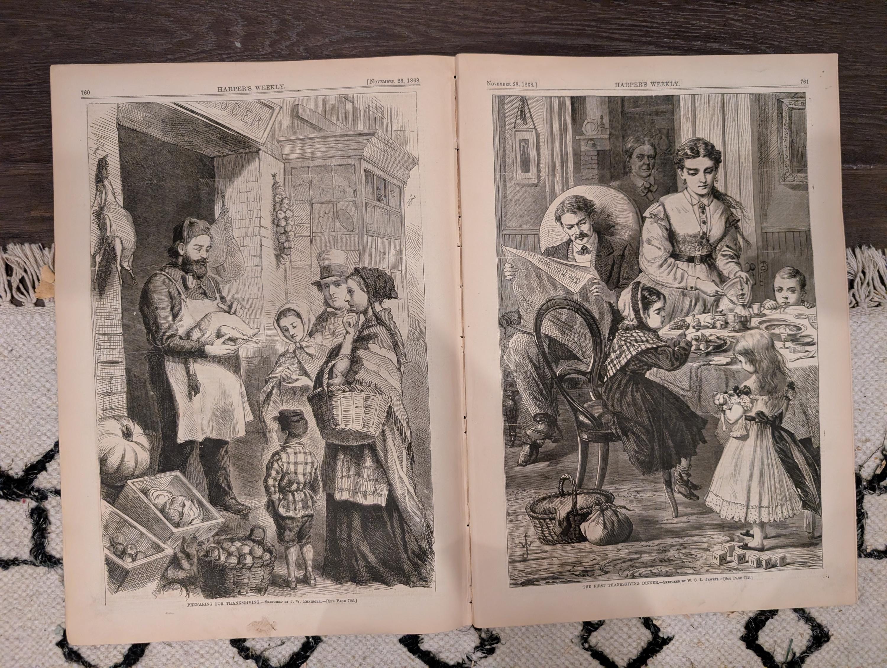Harper’s Weekly – November 28, 1868 – Thanksgiving Prints • Cuba Scenes • San Francisco Earthquake • Fulton Ferry Collision