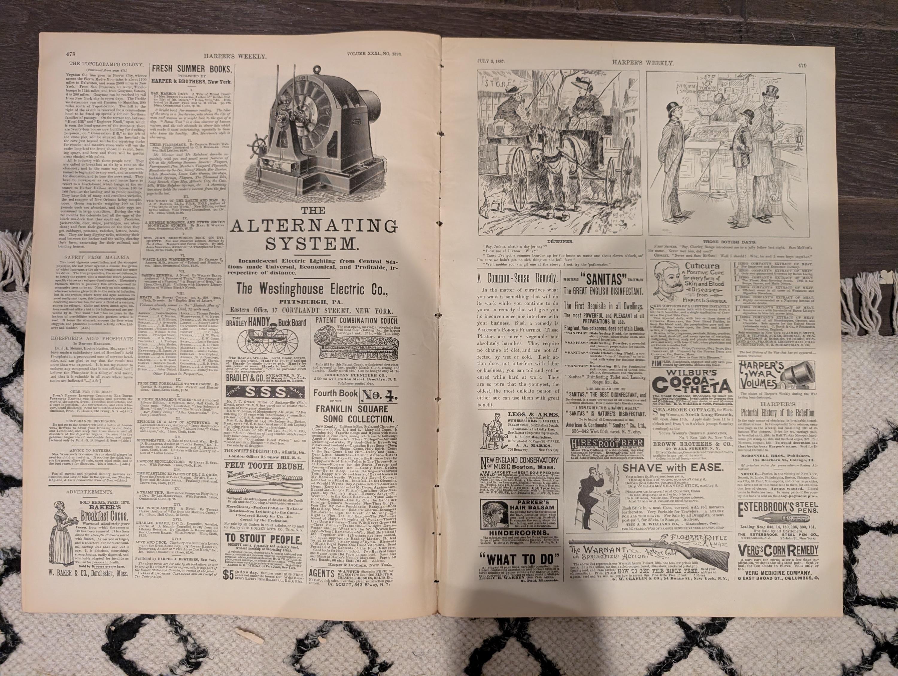 Harper’s Weekly — July 2, 1887 — Military Encampment Scenes, Yachting, Mexican Coast, Famous Jacob Sharp Trial, Howard Pyle, Architecture &