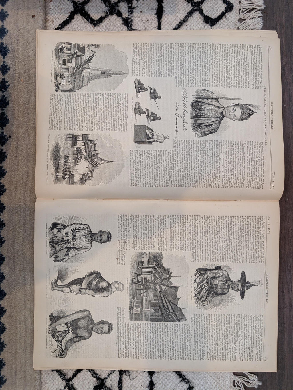 1857 Queen Victoria Harper's Weekly July 18 Hebron Holy Land William Marcy