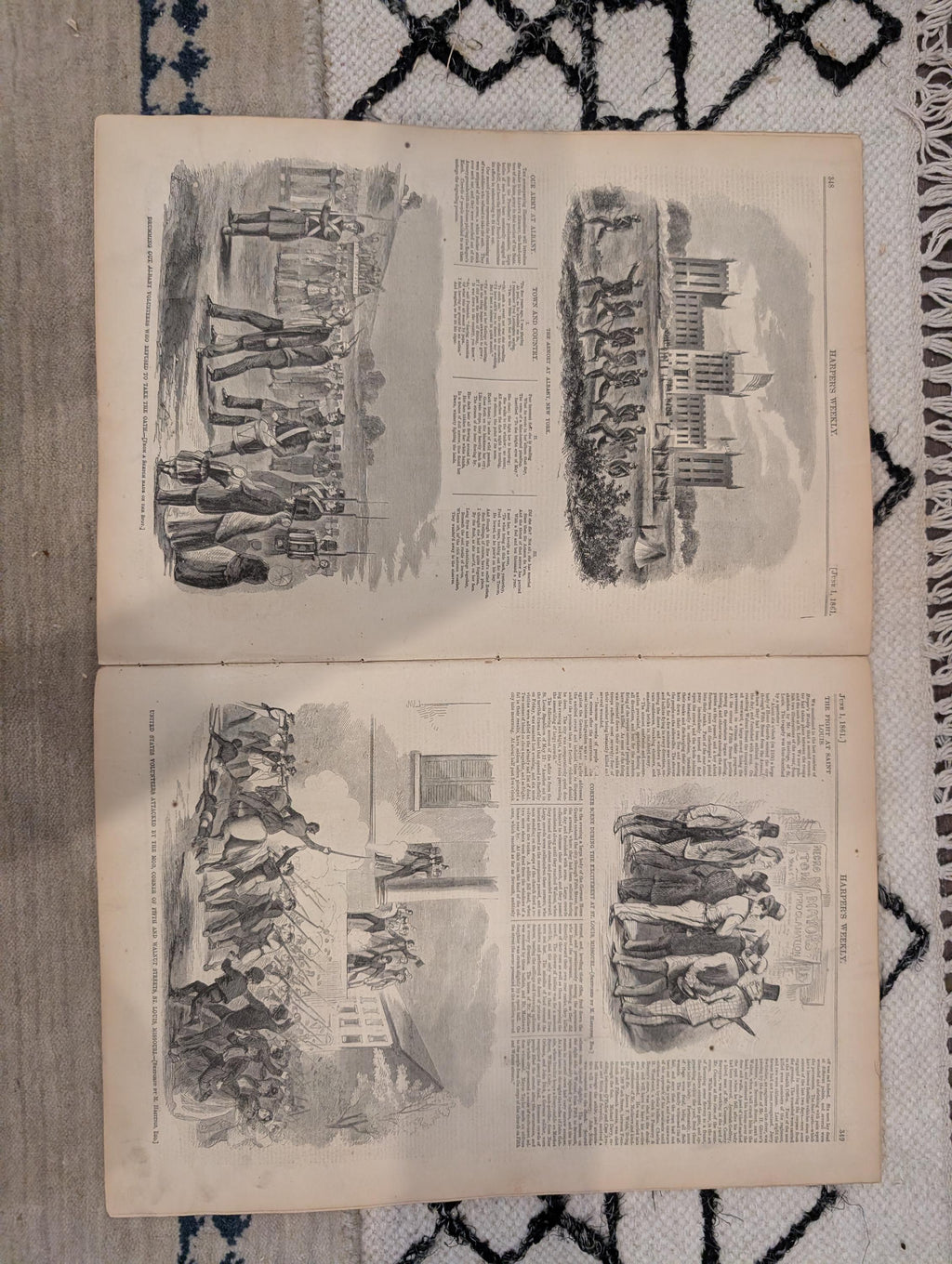 1861 Military Occupation Baltimore Harper's Weekly June 01 Jefferson Davis