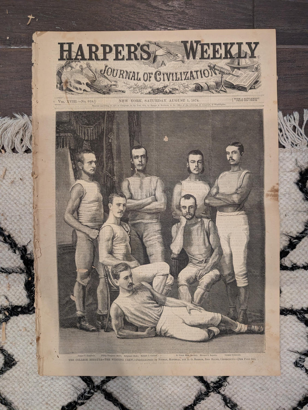 1874 Chicago Burnt District Panorama, College Regatta, Nast — Aug 1