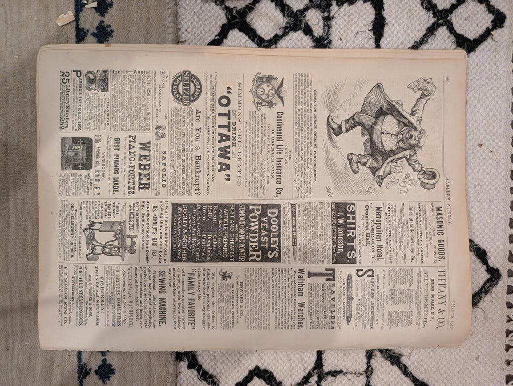 1872 Horace Greeley Harper's Weekly May 18 Negro Life in the South Nast