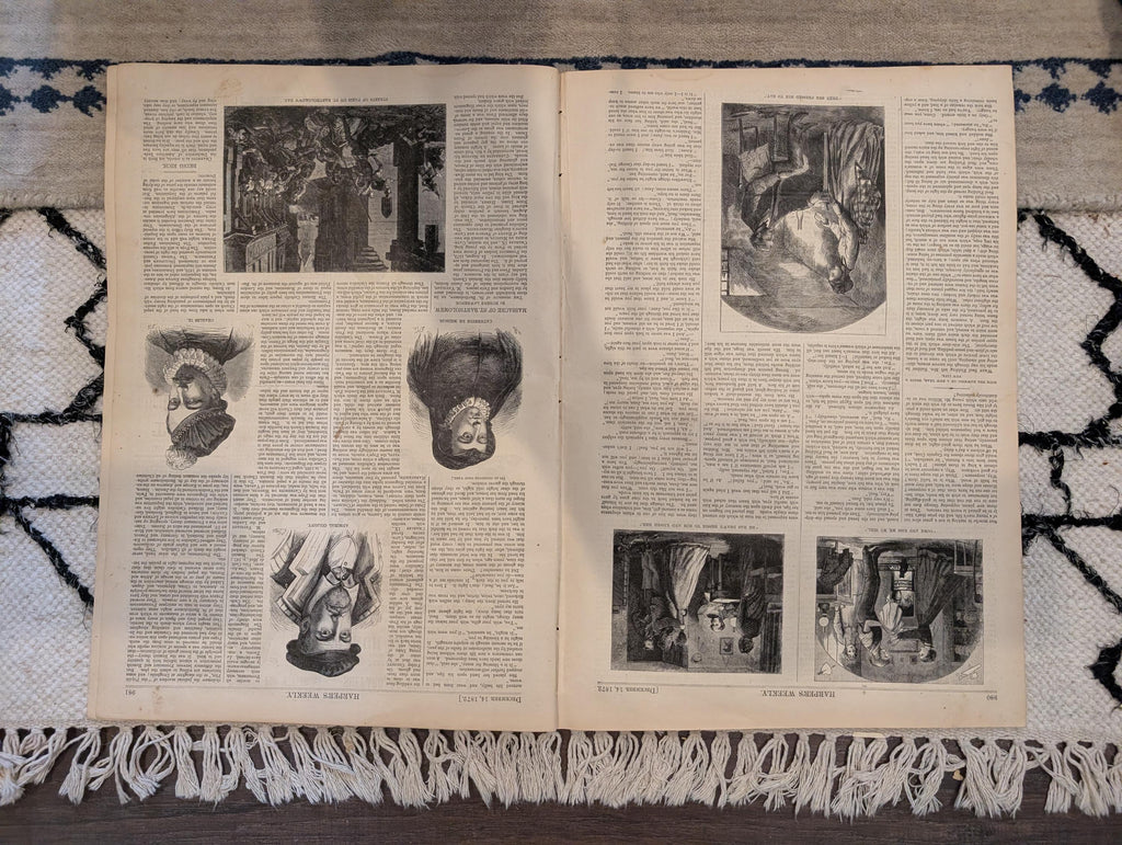 1872 Boston Fire Panoramic Print Harper's Weekly Dec 14 Supplement