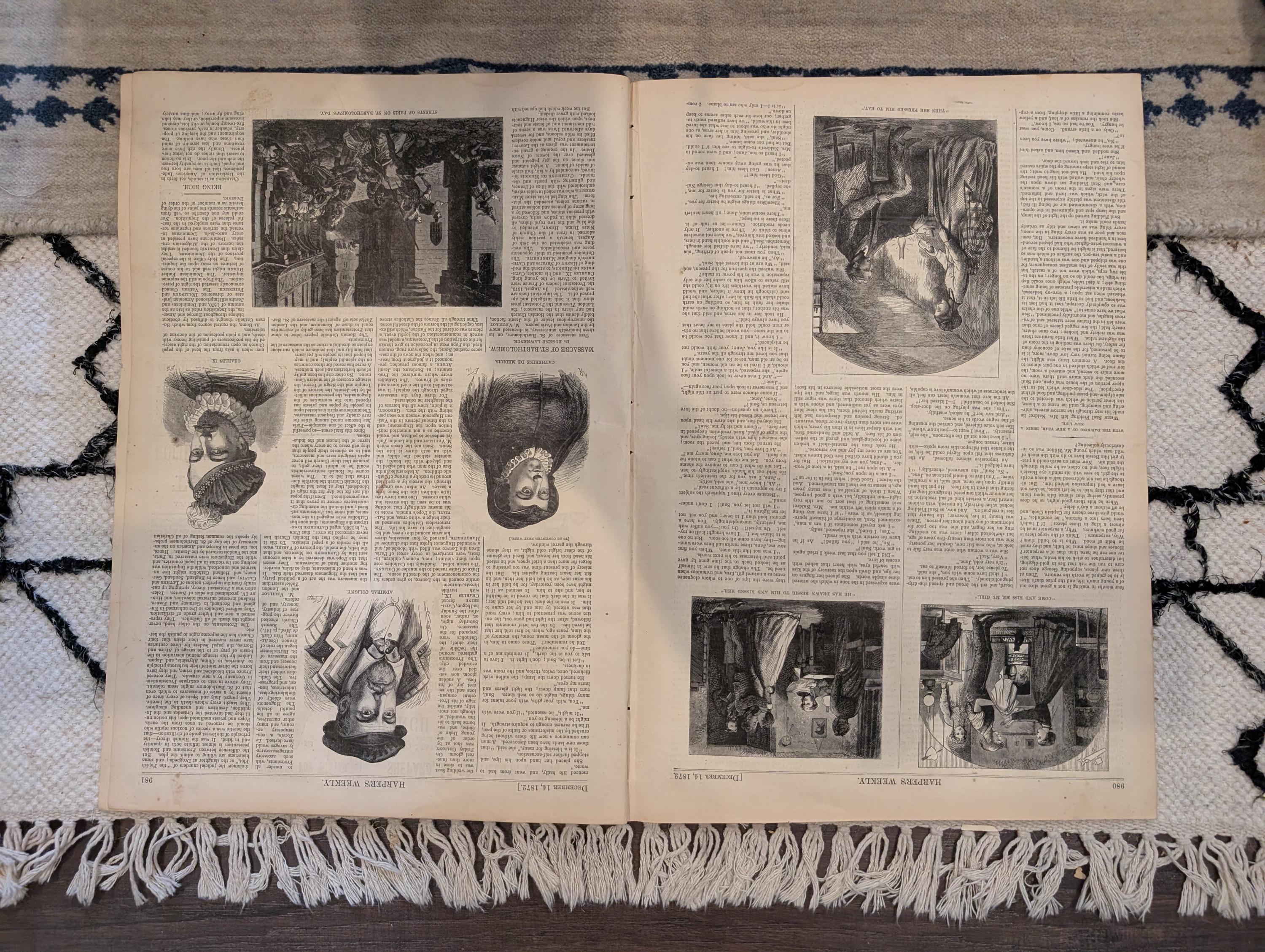 1872 Boston Fire Panoramic Print Harper's Weekly Dec 14 Supplement