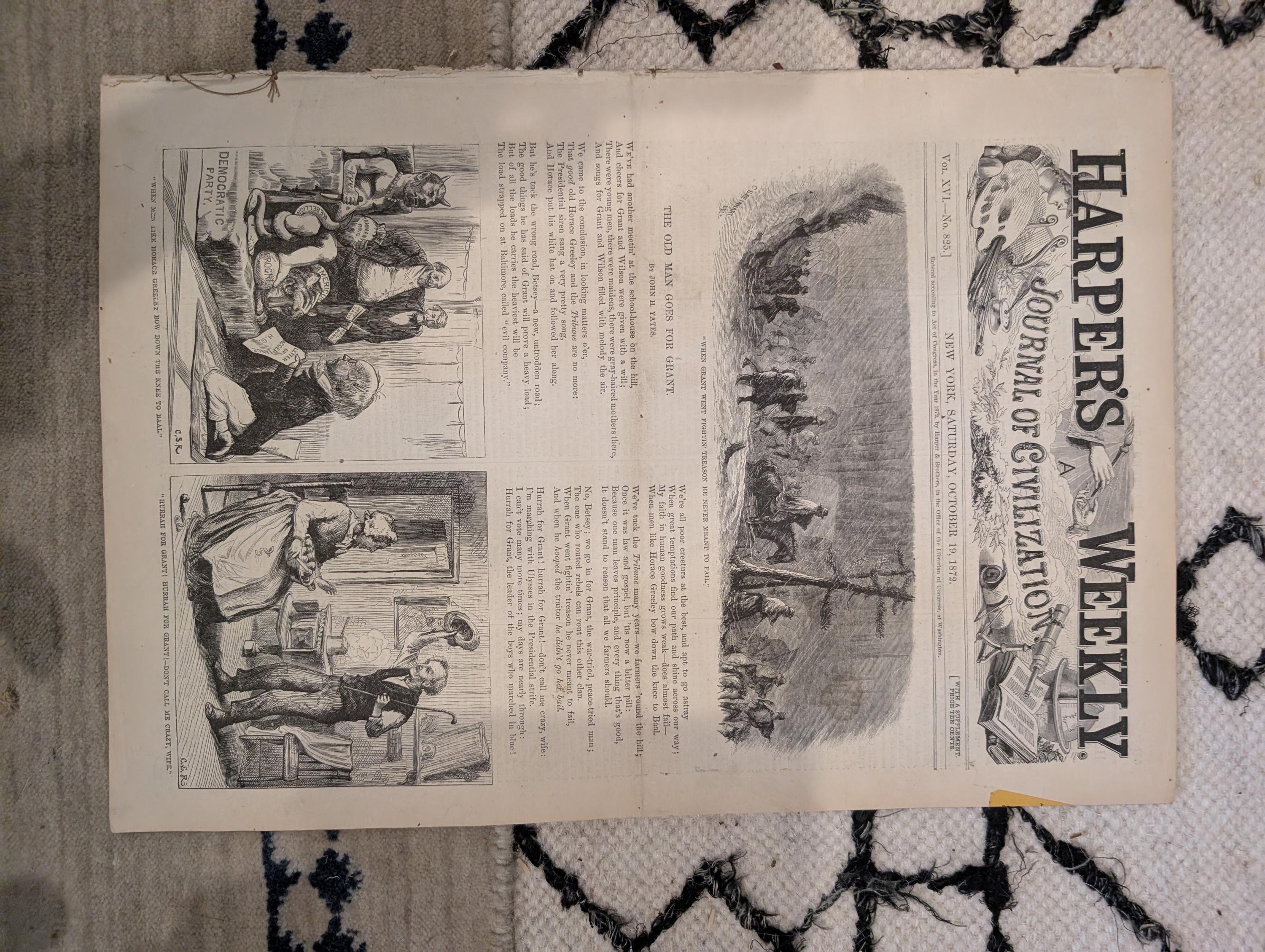 1872 KKK Ku Klux Conspiracy Harper's Weekly Oct 19 Nast Election