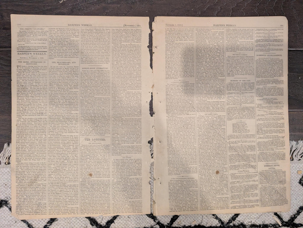 Harper’s Weekly – November 1, 1862 – Battle of Corinth • Battle of Perryville • Pirate “Alabama”
