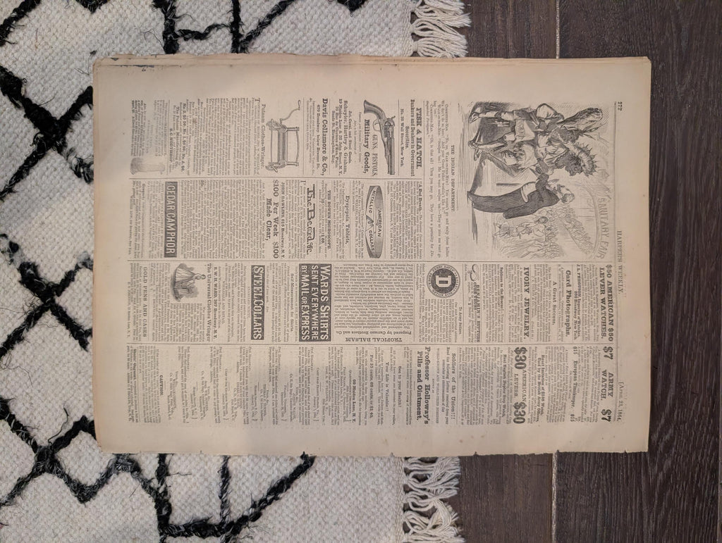 Harper's Weekly 1864 Metropolitan Fair April 23 Indian War Dance