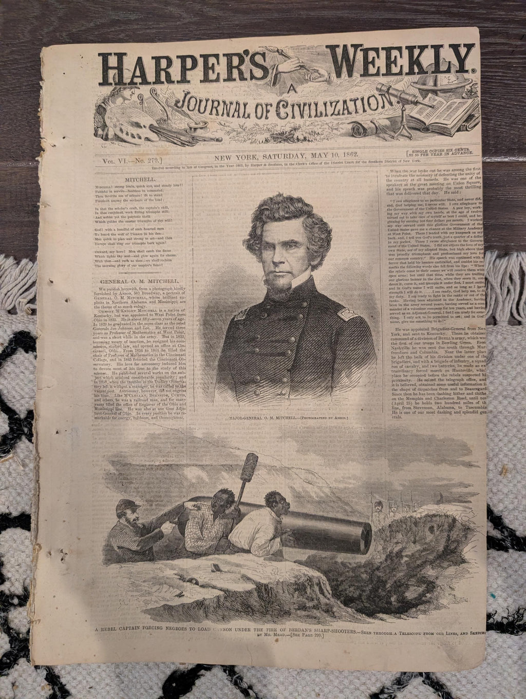 Harper’s Weekly – May 10, 1862 – War on the Mississippi • Capture of New Orleans • Massive Mississippi Map • Yorktown Centerfold