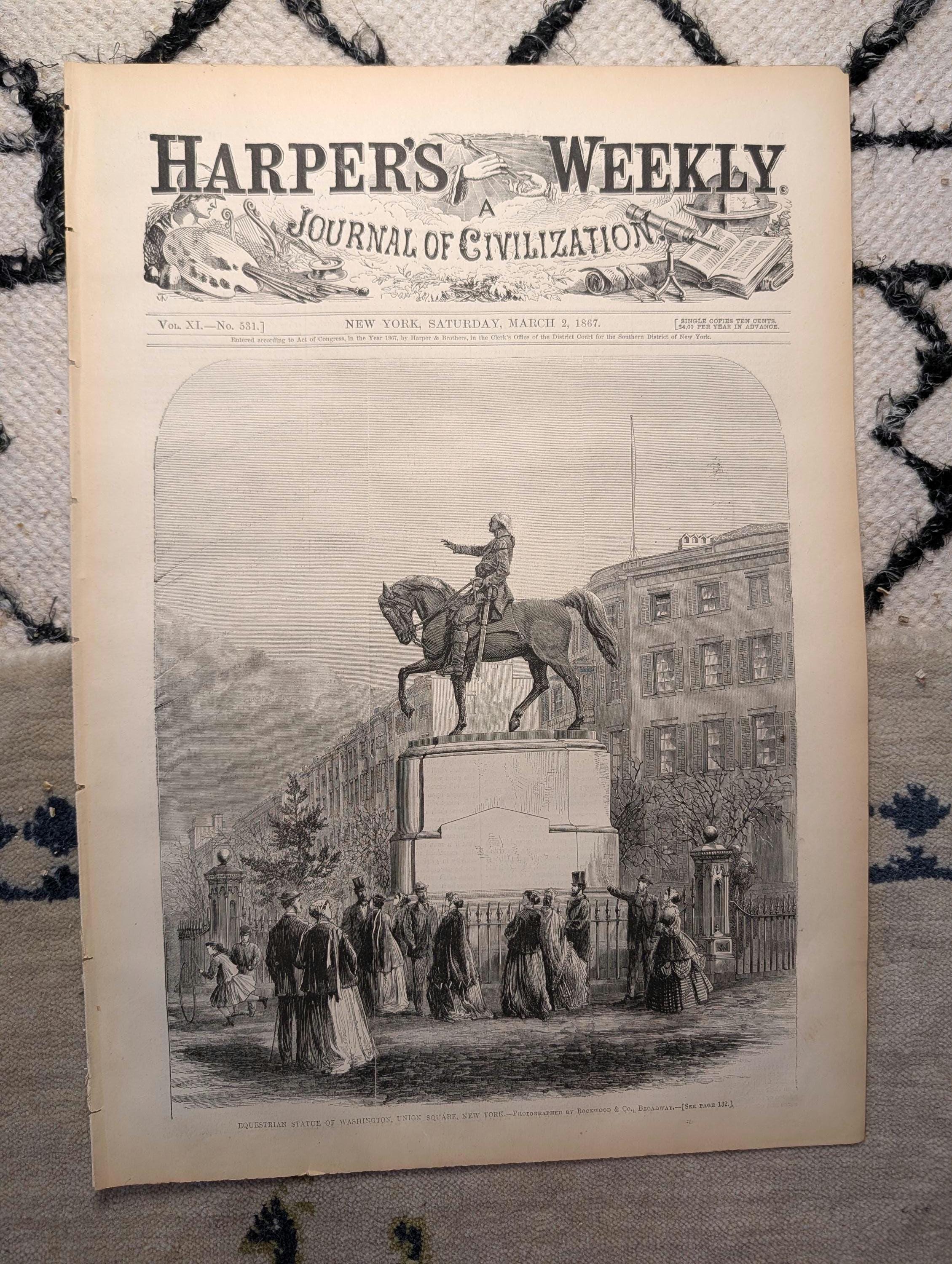 1867 Washington Statue Union Square, Nast Prometheus Bound, Regent's Park Mar 2