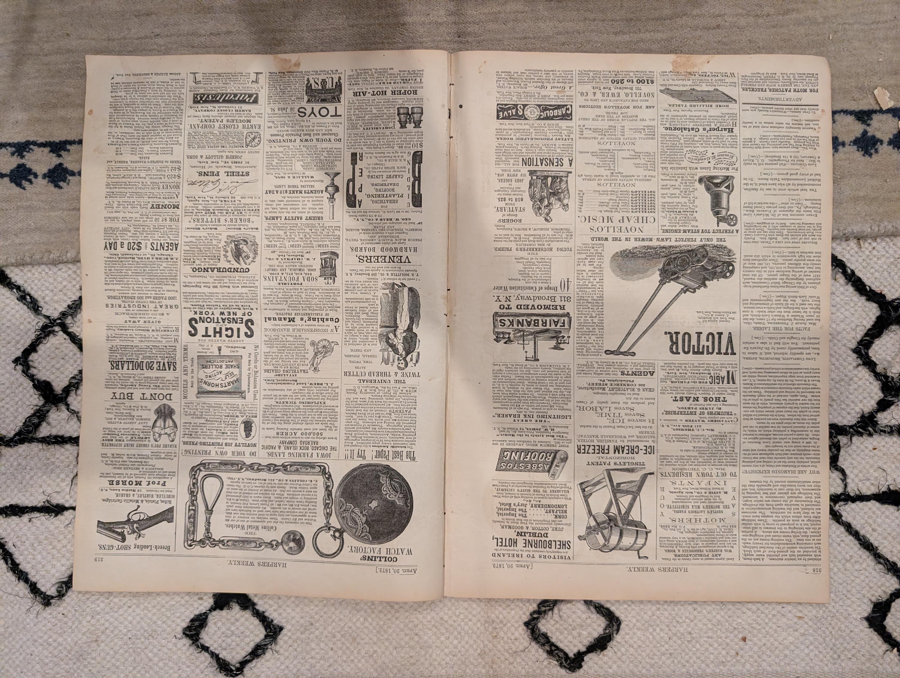 1872 Samuel Morse Harper's Weekly April 20 North Carolina Sketches State Dept