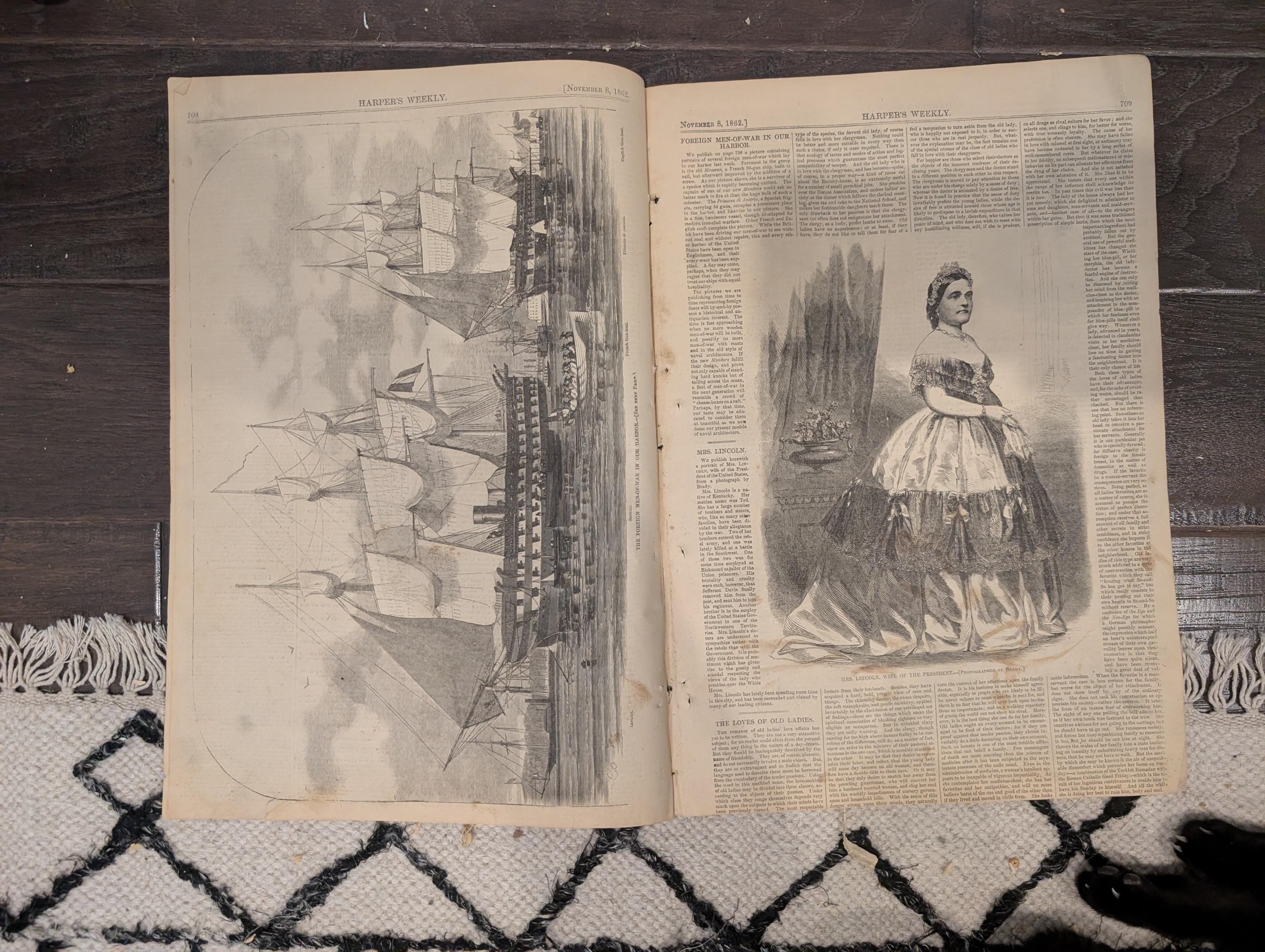 Harper’s Weekly – November 8, 1862 – Mrs. Lincoln • Rosecrans • “Negroes Driven South” Centerfold