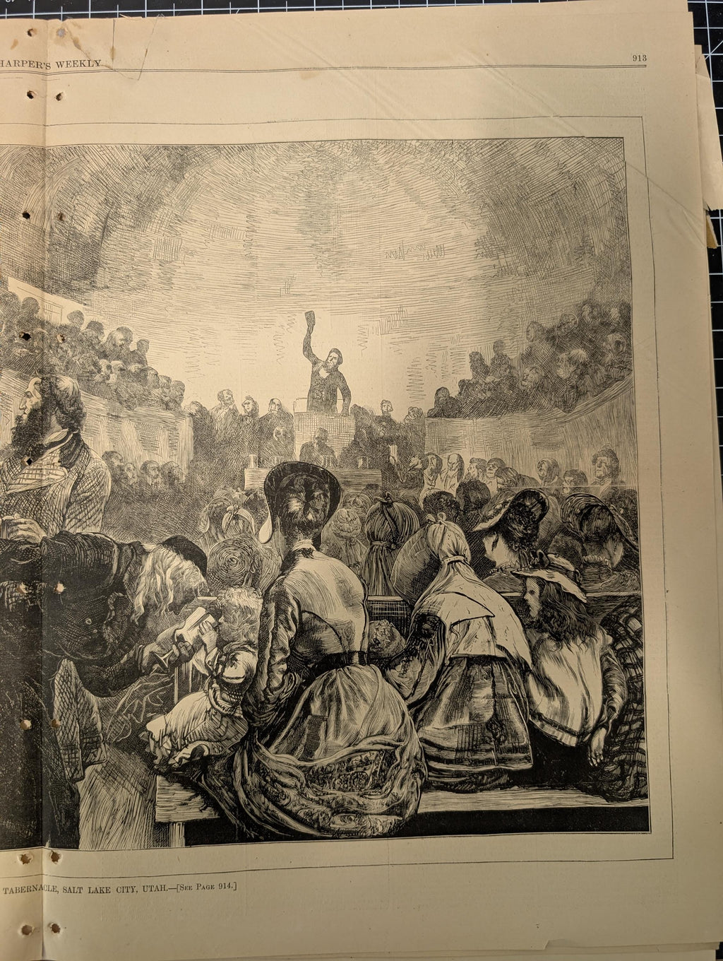 Harper’s Weekly – September 30, 1871 – Complete Issue with Supplement | Thomas Nast Tammany Cartoon, American River Ganges, Mormon Tabernacl