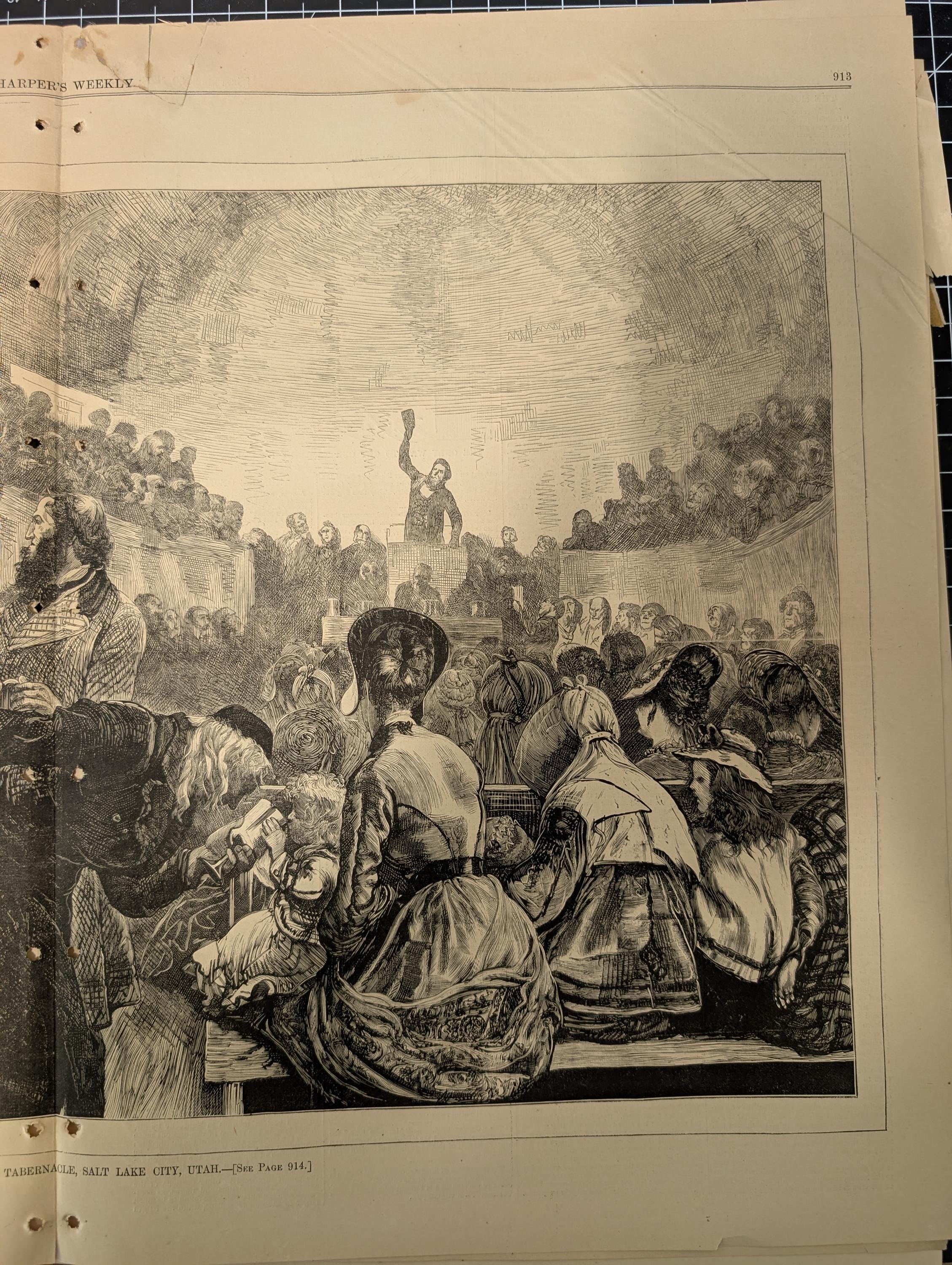 Harper’s Weekly – September 30, 1871 – Complete Issue with Supplement | Thomas Nast Tammany Cartoon, American River Ganges, Mormon Tabernacl
