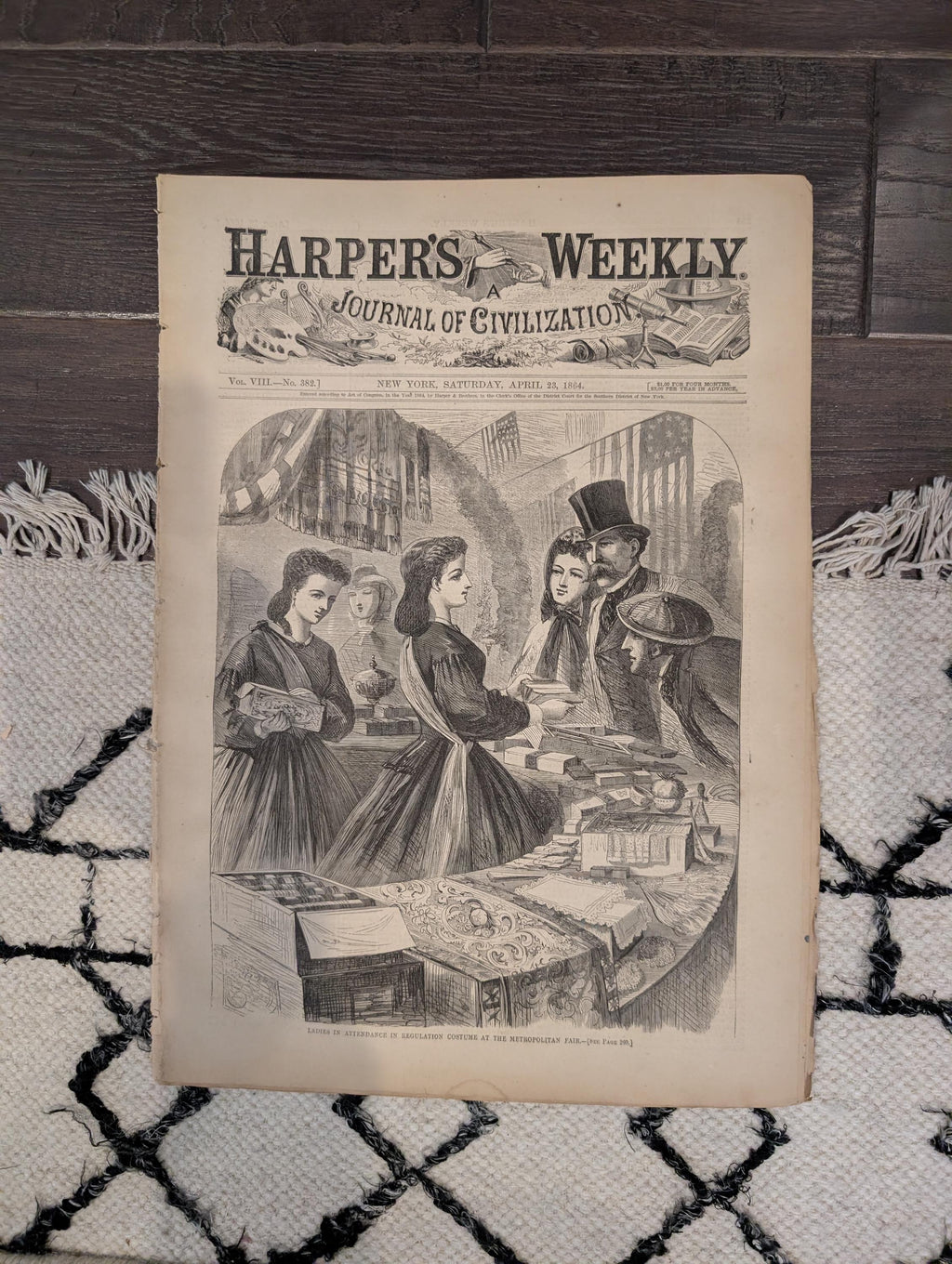 Harper's Weekly 1864 Metropolitan Fair April 23 Indian War Dance