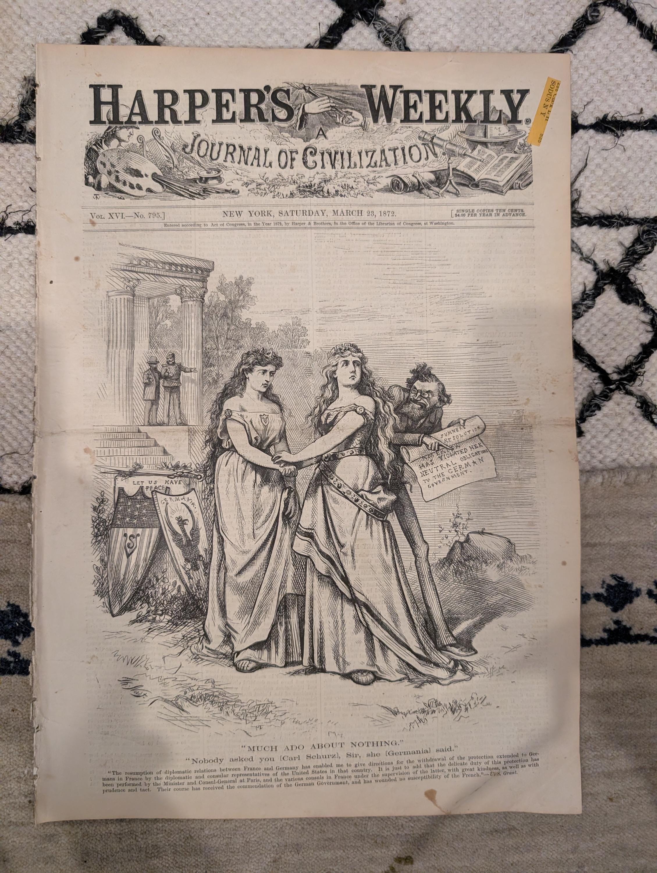 1872 Wagga-Wagga Tichborne Case Harper's Weekly March 23 Thomas Nast