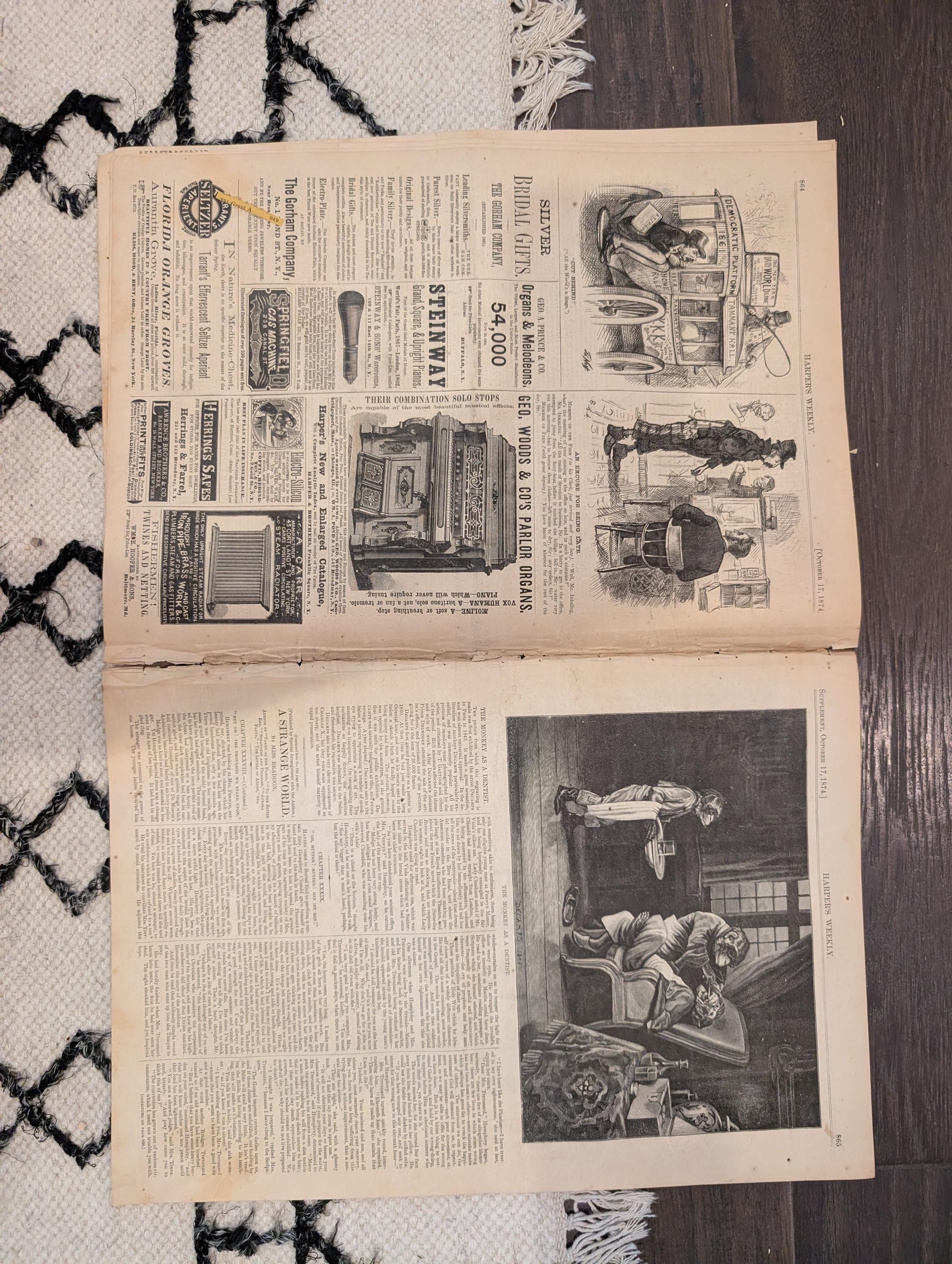 1874 Nast Colorado Murder, Liberty Centerfold, Ireland-America — Oct 17