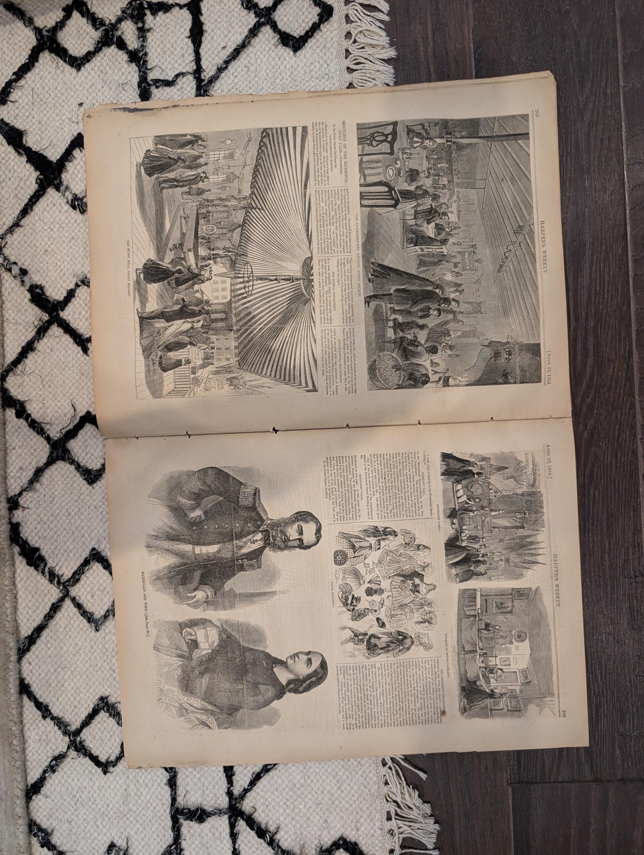 Harper's Weekly 1864 Metropolitan Fair April 23 Indian War Dance