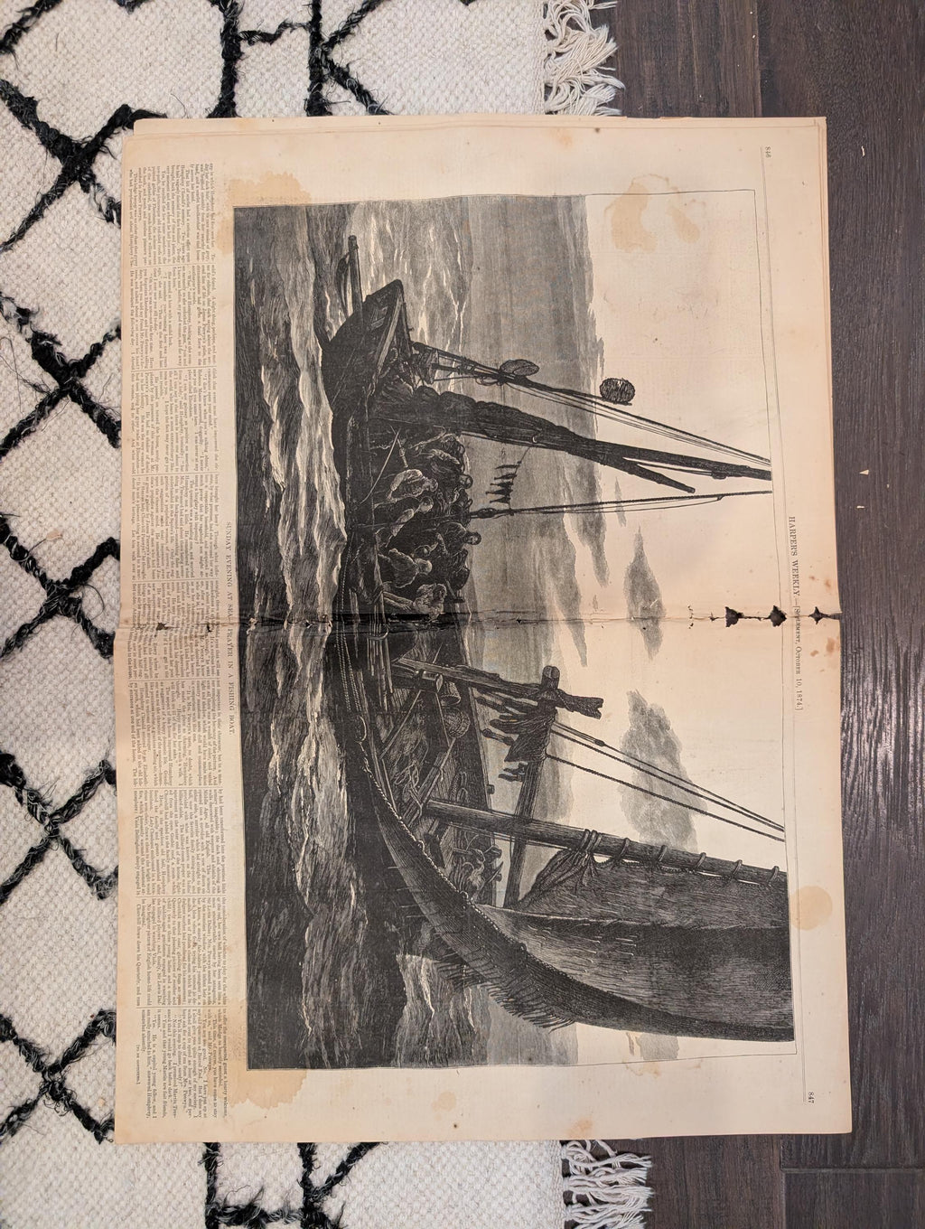 1874 Wild Boar Hunt Centerfold, Louisiana Outrages, Rifle Match — Oct 10