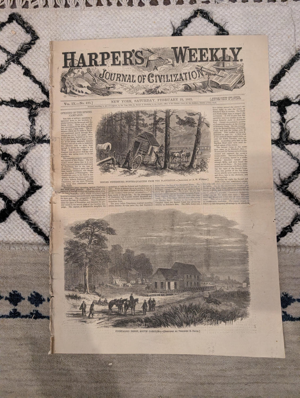 1865 John Rock Supreme Court Harper's Weekly Feb 25 Petersburg Fire