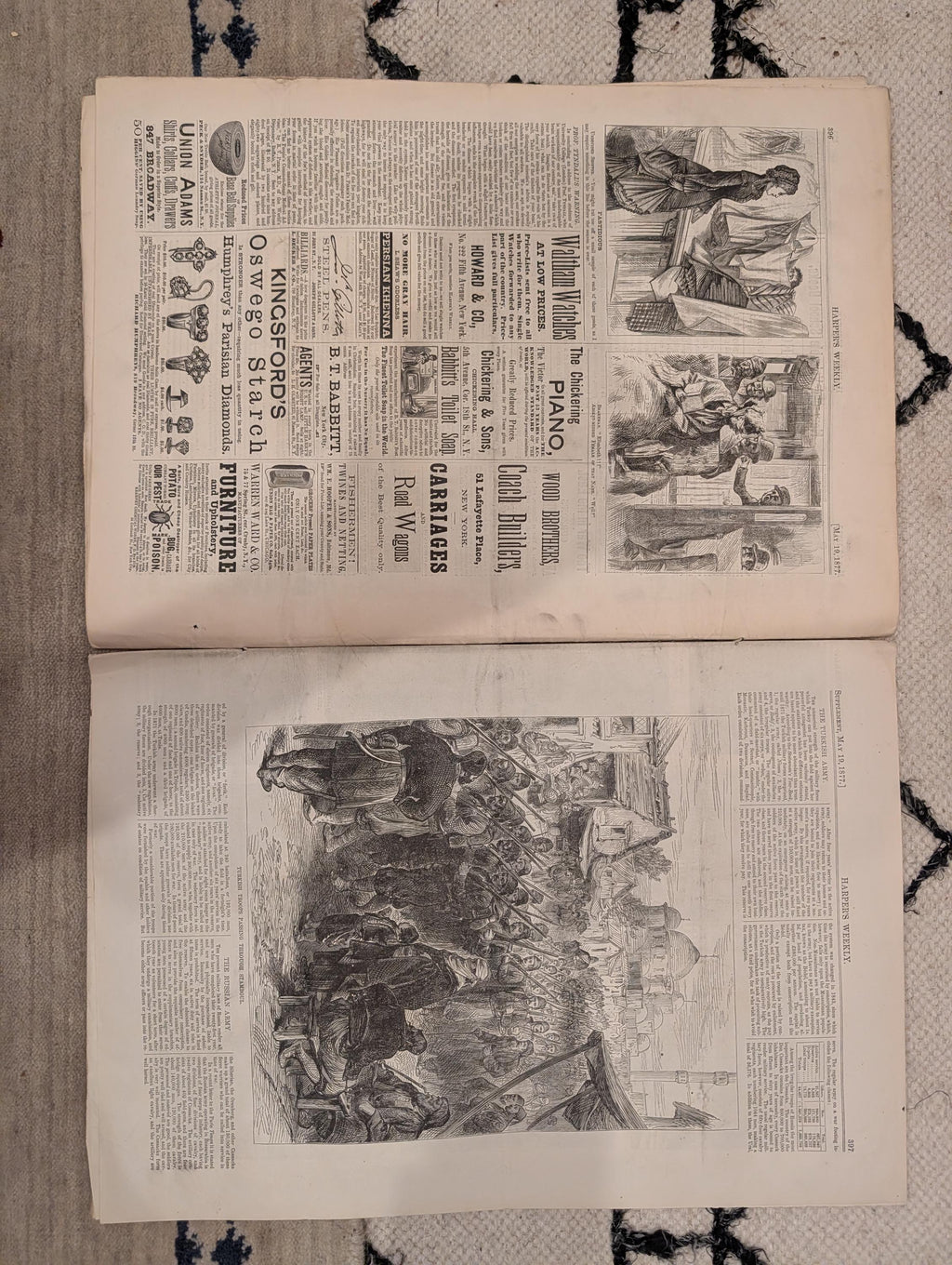 1877 Trout Fishing, Shipwreck Rescue, Nast, Russia-Turkey War Views — May 19