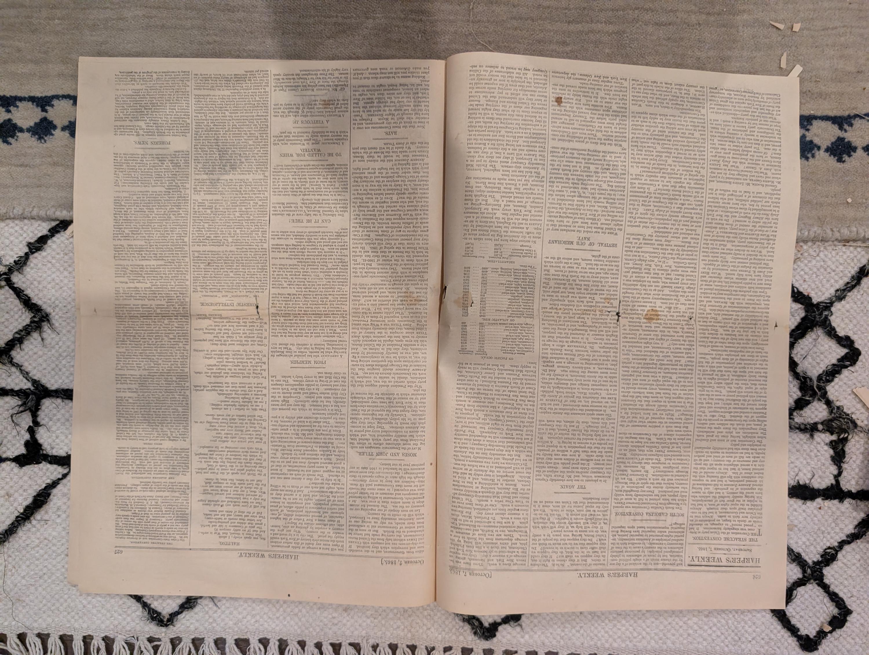 1865 Harper's Weekly — Dead at Andersonville Prison, POW Graves, Naval Festival, Oct 7