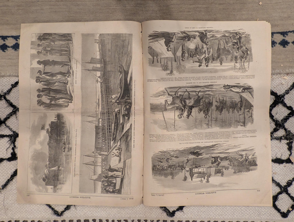1861 Sherman's Entry Columbia Harper's Weekly April 01 Burning of Columbia