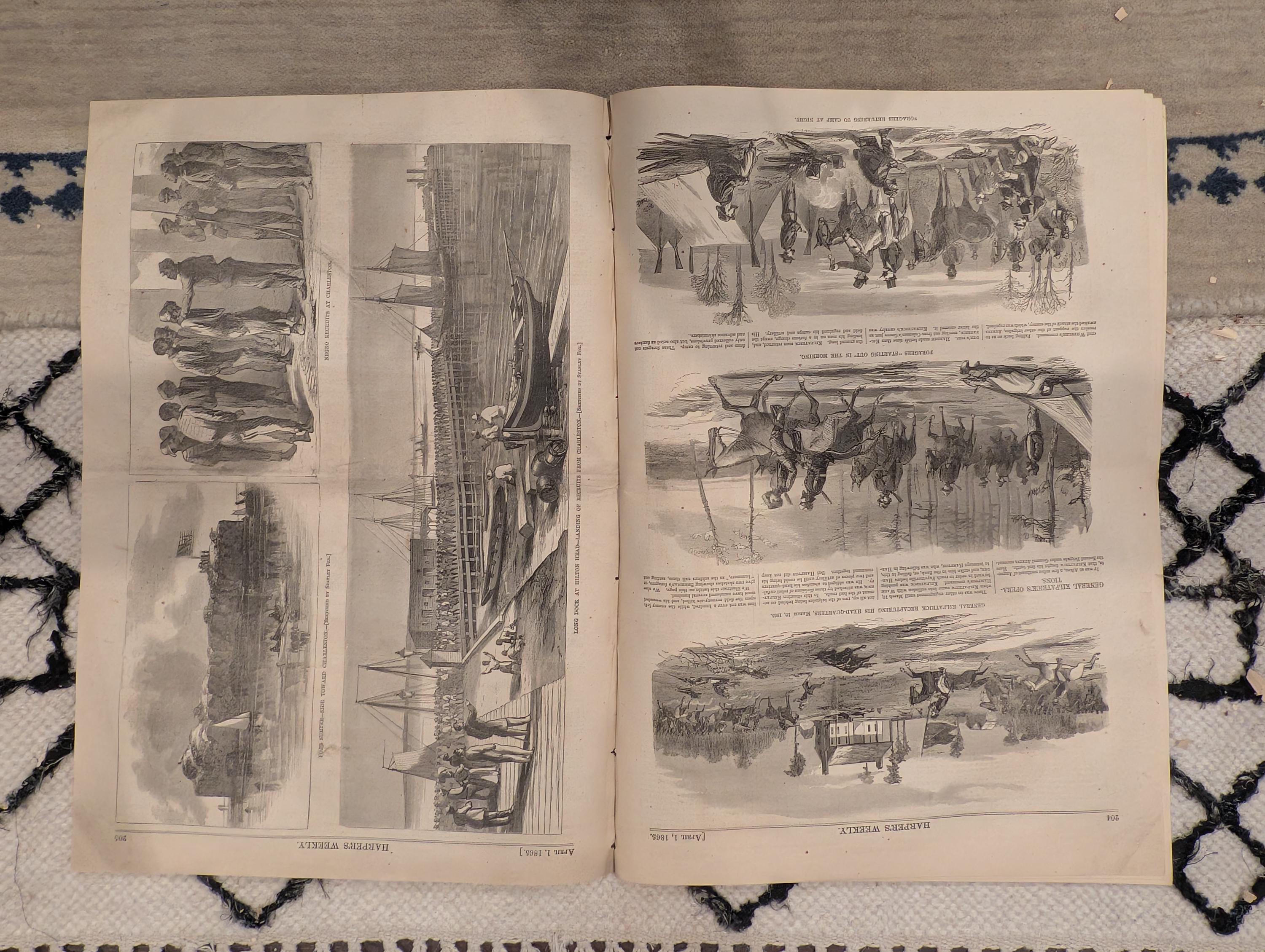 1861 Sherman's Entry Columbia Harper's Weekly April 01 Burning of Columbia