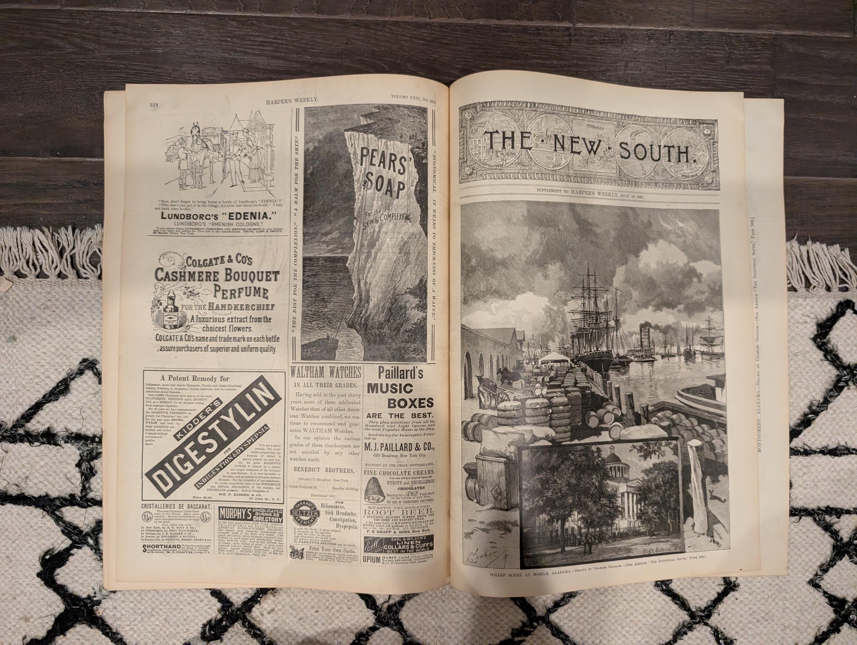 HARPER’S WEEKLY — July 16, 1887, Coney Island Front Page • “Art and Nature at the West End of Coney Island” • Montgomery, Alabama Supplement