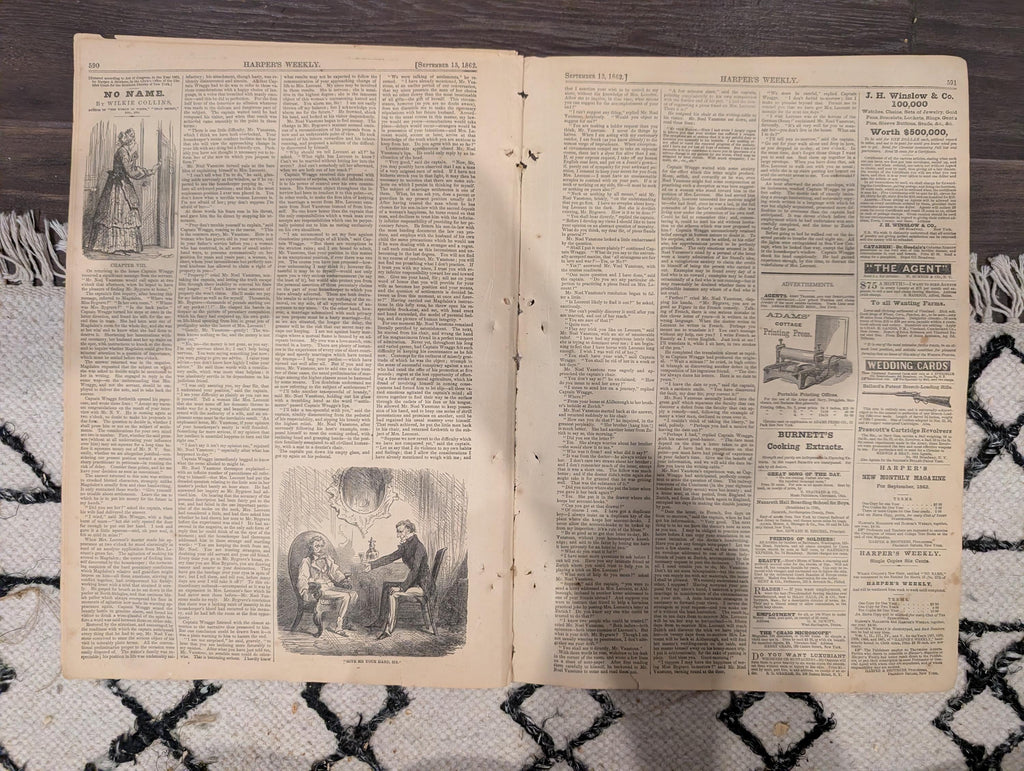 Harper’s Weekly September 13 1862 – Major-General Pope, Bull Run Content, Ironclad Navy Centerfold, Maps – Civil War Newspaper
