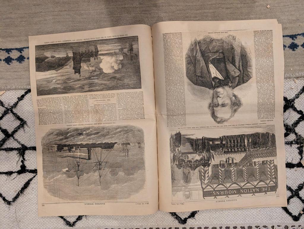 1865 Capture of Booth Harper's Weekly May 13 Lincoln Funeral Procession