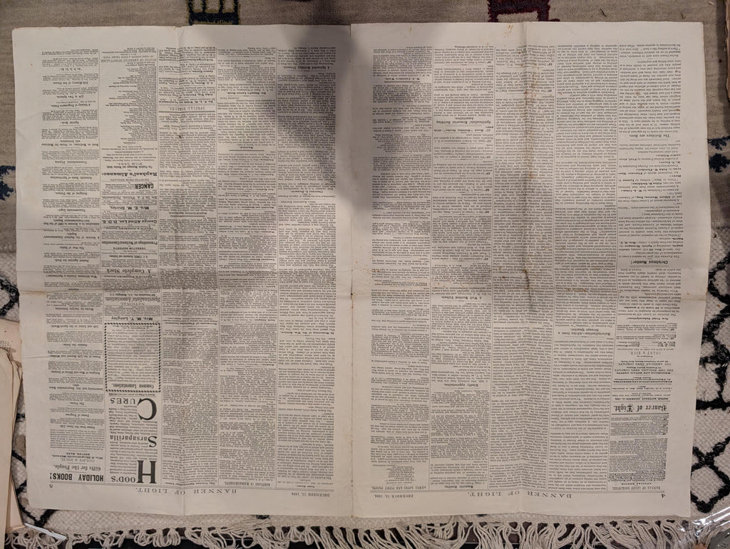 1894 Banner of Light, Spiritualism Occult Lincoln History