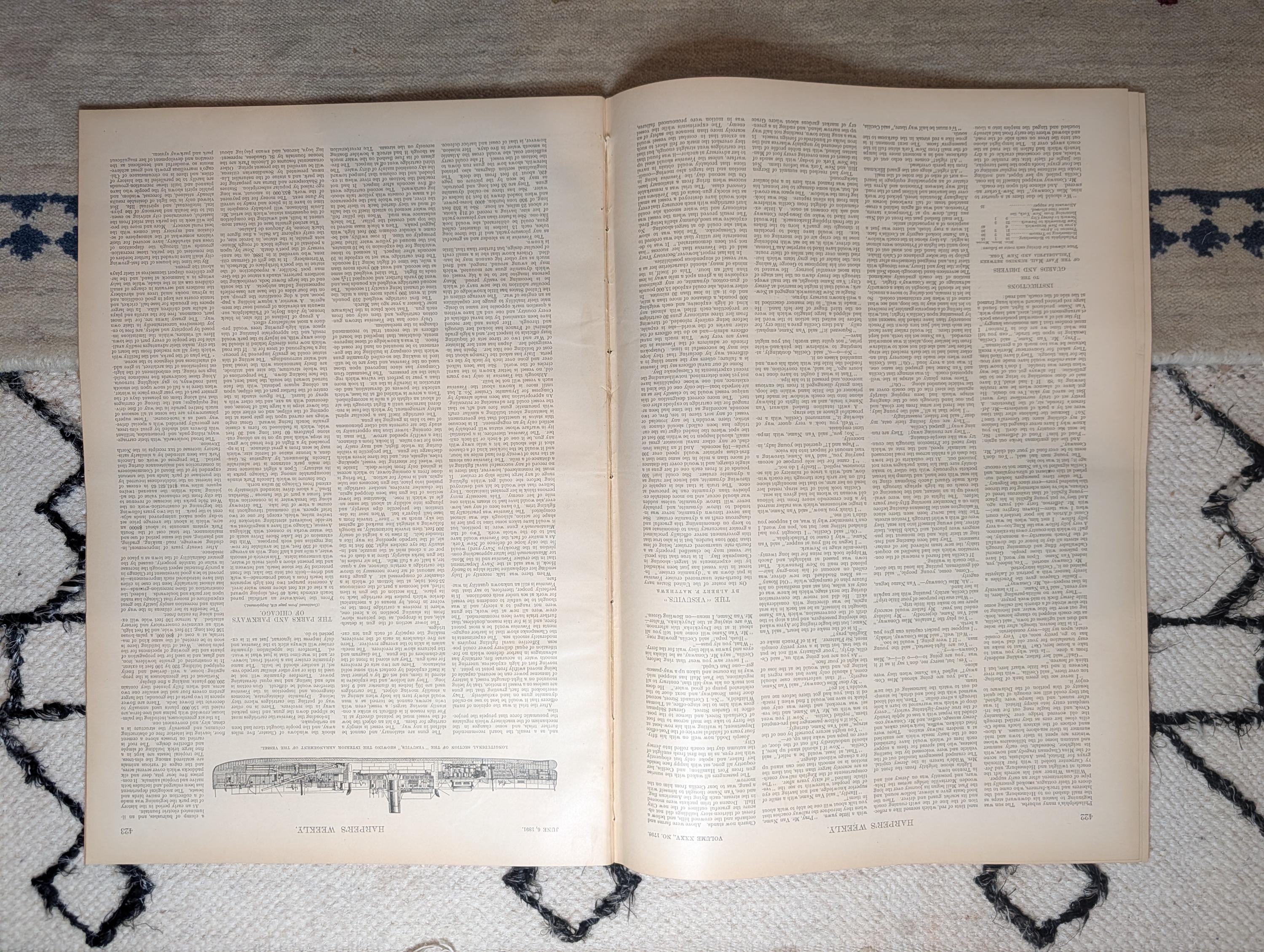 1891 Seattle & Puget Sound Seven-Scene Centerfold, Washington State — Jun 6