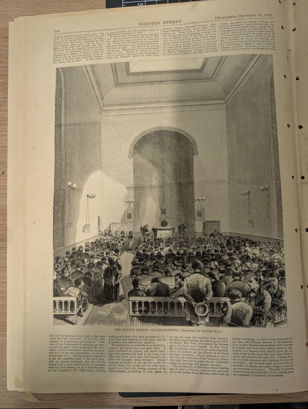 Harper’s Weekly – September 30, 1871 – Complete Issue with Supplement | Thomas Nast Tammany Cartoon, American River Ganges, Mormon Tabernacl