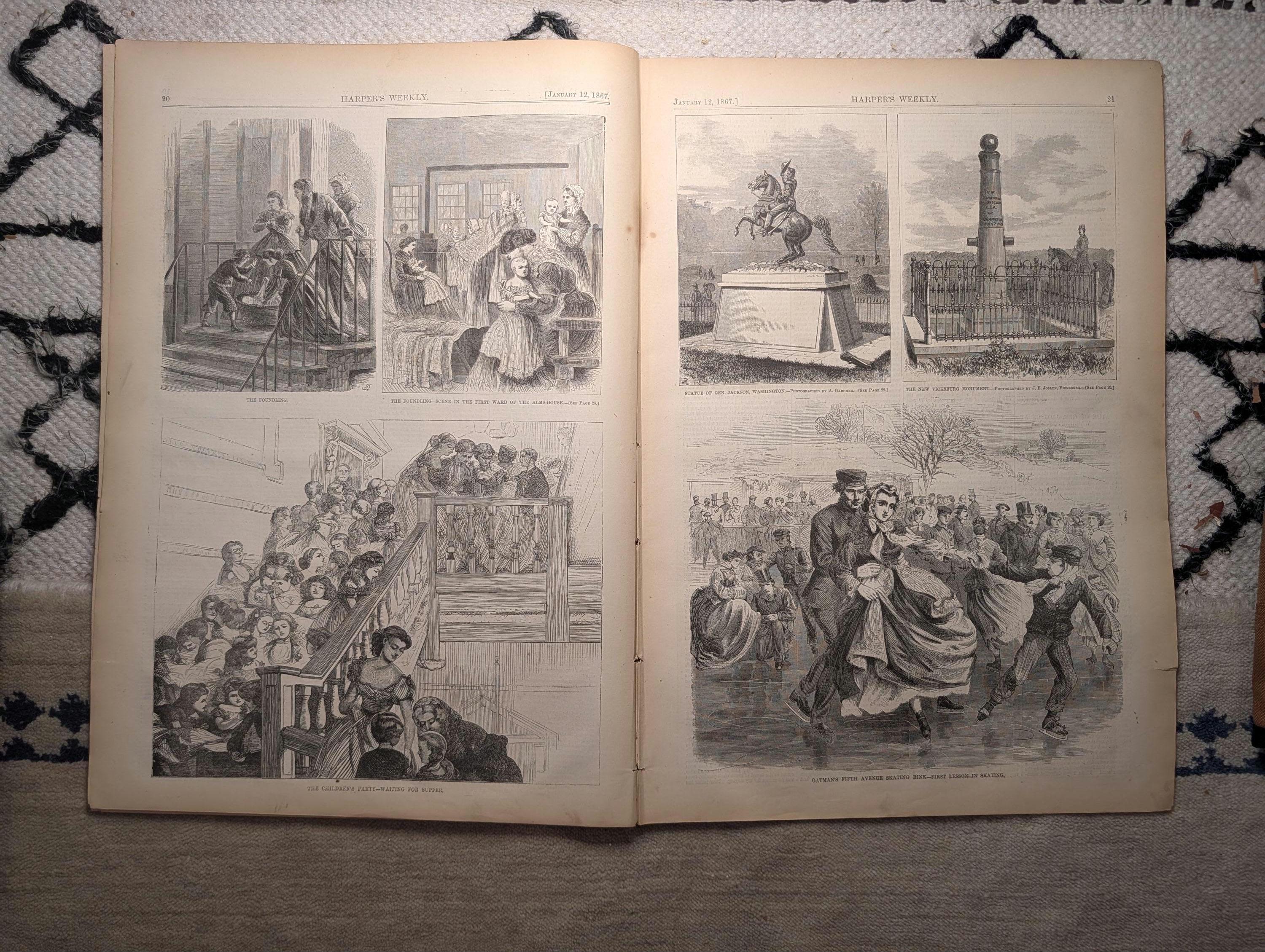 1867 Thomas Nast Emancipation Proclamation, Frederick Douglass Letter — Jan 12