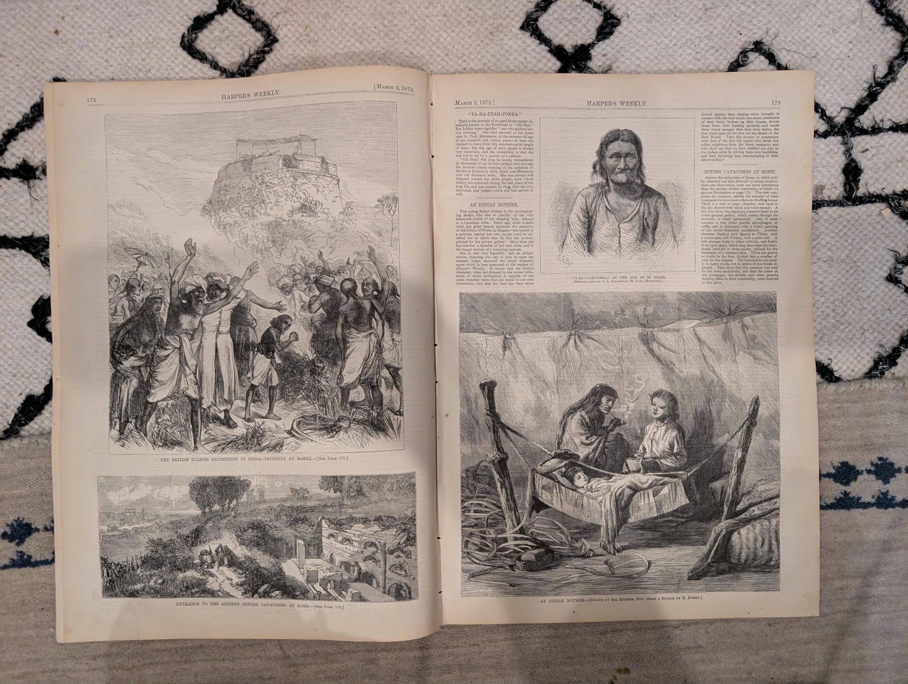 1872 Oliver Twist Harper's Weekly March 02 India Eclipse Fagin