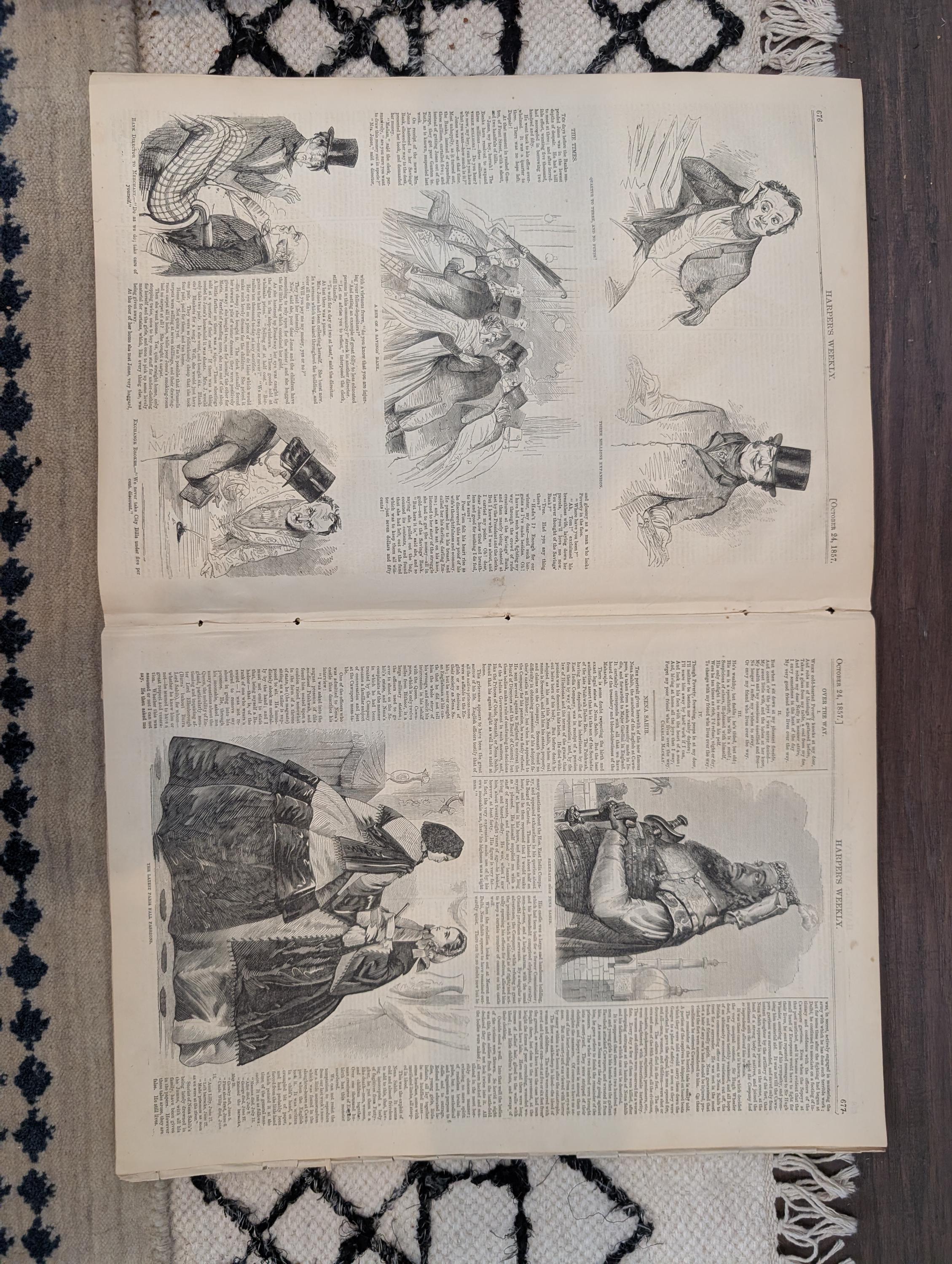1857 George Washington Harper's Weekly October 24 Paul Morphy India Map