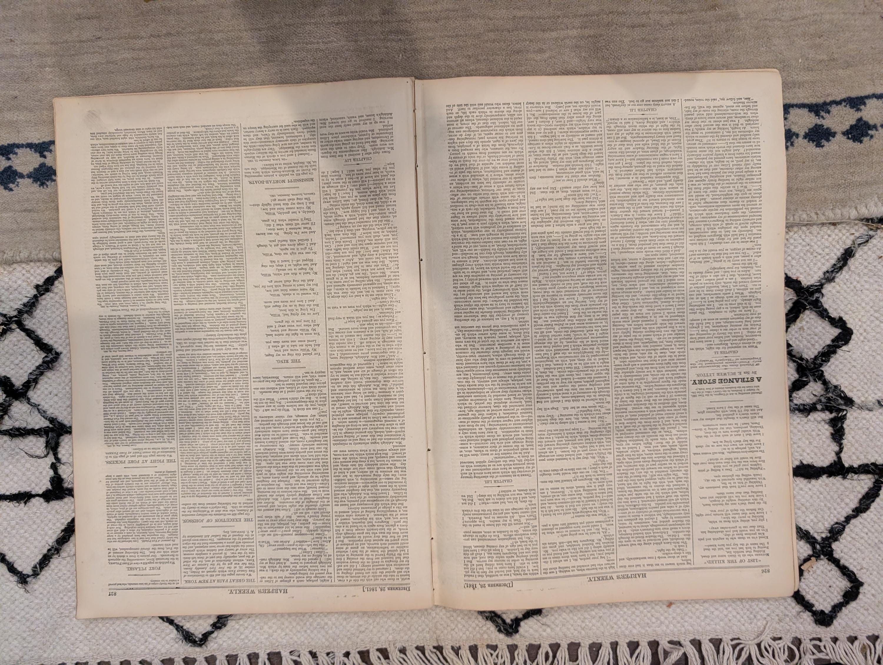 1861 Burning of Charleston Harper's Weekly Dec 28 Fort Pickens Missouri Refugees