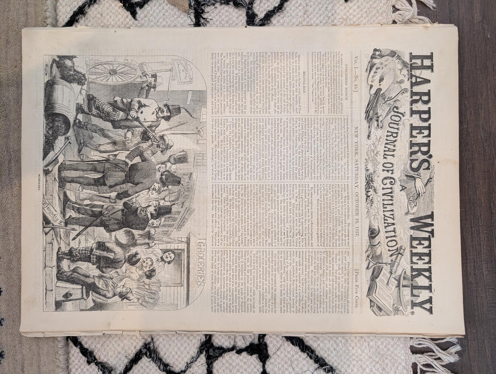 1857 George Washington Harper's Weekly October 24 Paul Morphy India Map