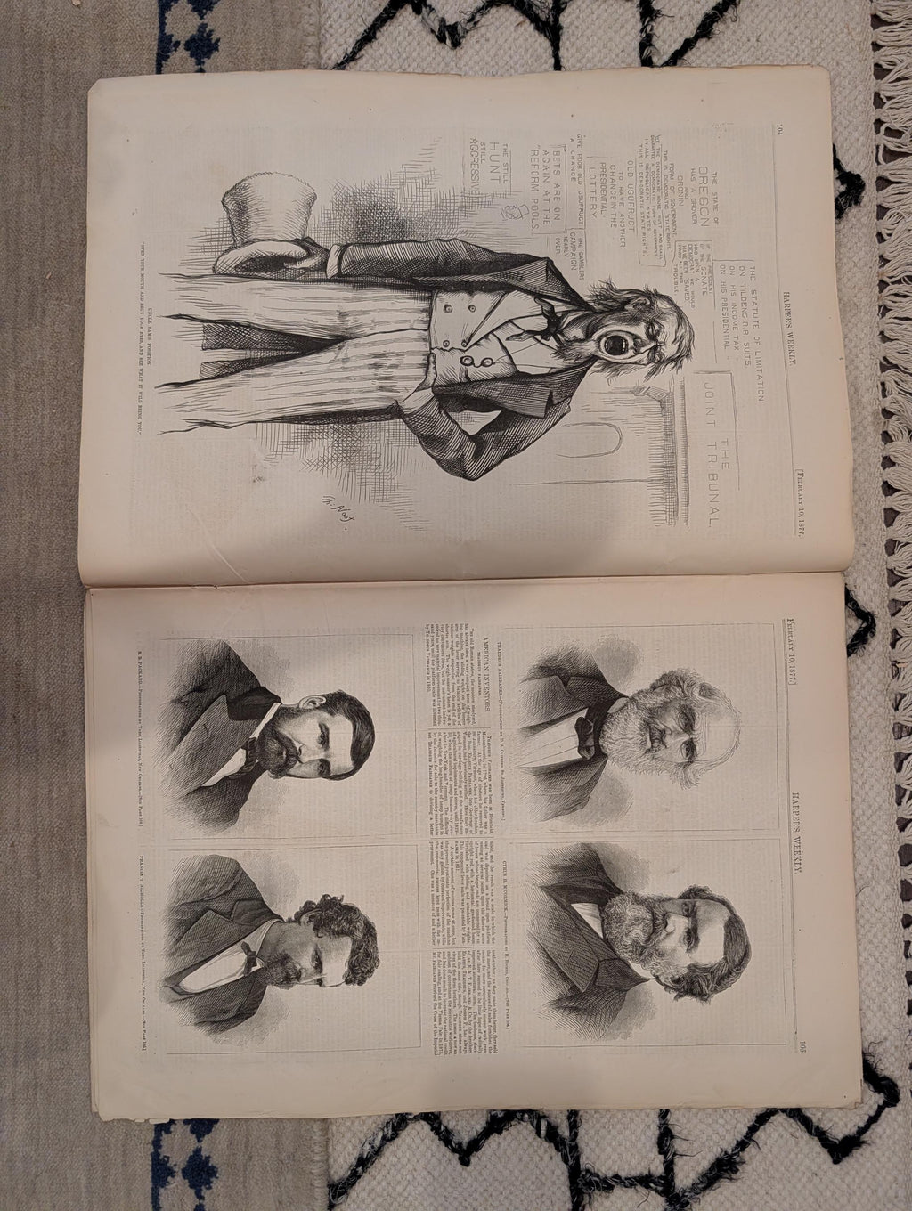 1877 Nast Boss Tweed, Mammoth Cave, Challenger in Japan, Hawaii — Feb 10