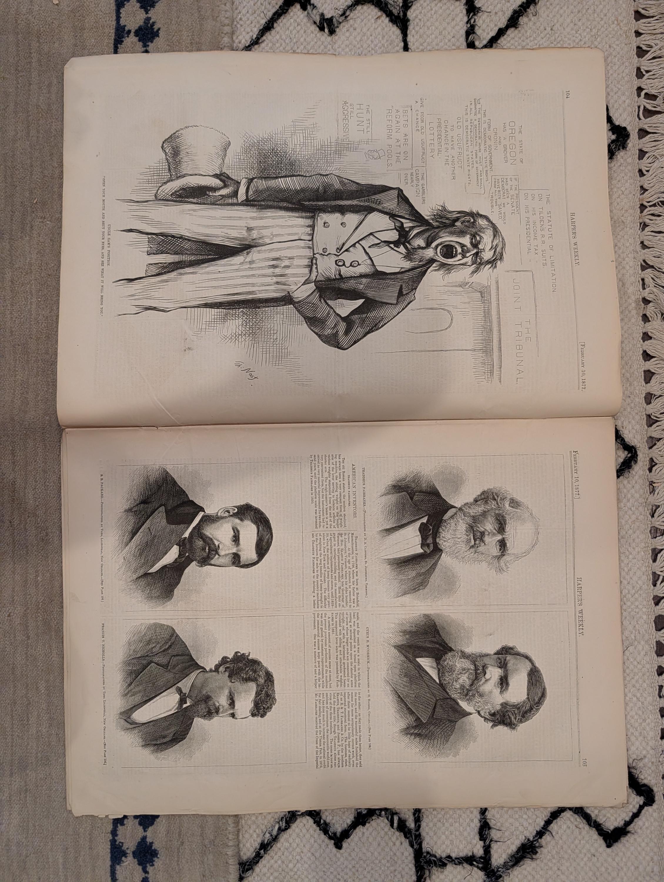 1877 Nast Boss Tweed, Mammoth Cave, Challenger in Japan, Hawaii — Feb 10
