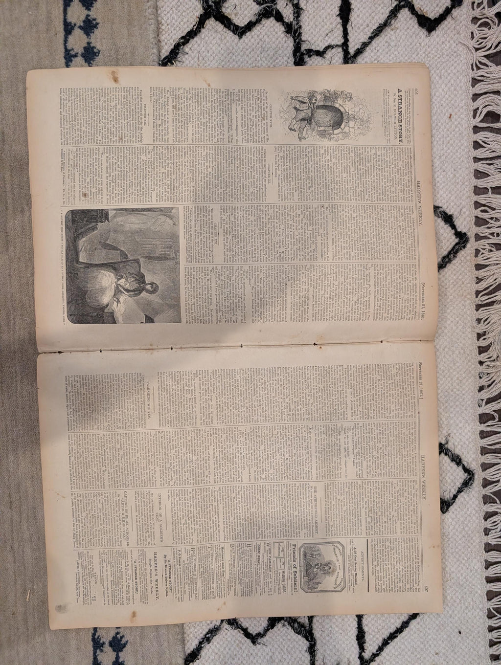 1861 George McClellan Centerfold Harper's Weekly Sept 21 Springfield Armory